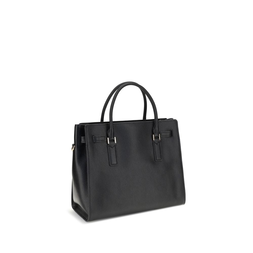 Black Calf Leather Bos Taurus Shoulder Bag - ventzia