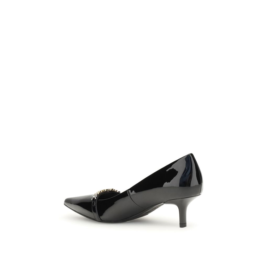 Black Calf Leather Bos Taurus Mid Heel Pumps - ventzia
