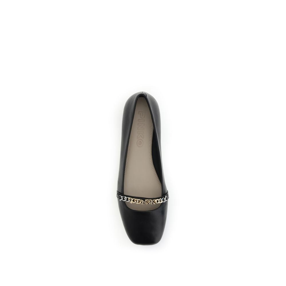 Black Calf Leather Bos Taurus Ballet Flats - ventzia