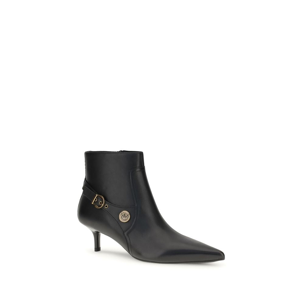 Black Calf Leather Bos Taurus Ankle Boots - ventzia