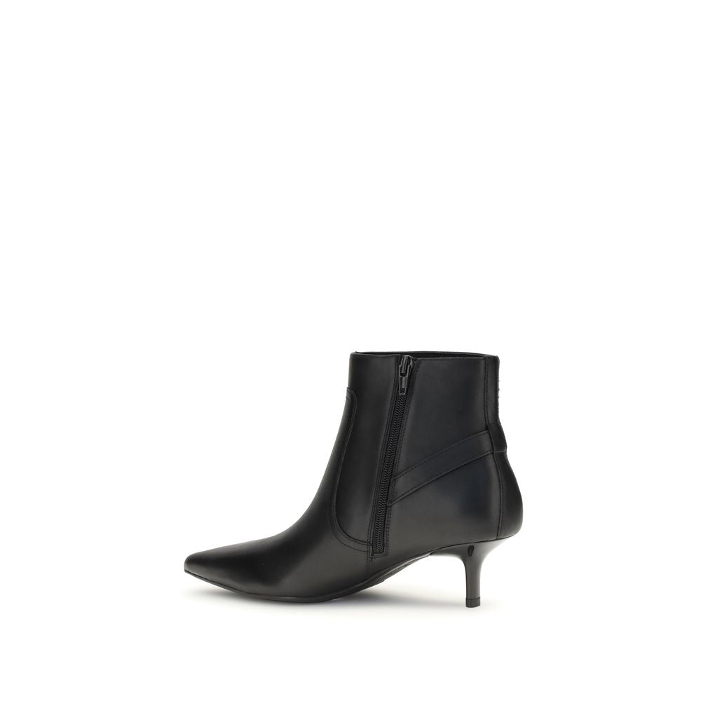 Black Calf Leather Bos Taurus Ankle Boots - ventzia