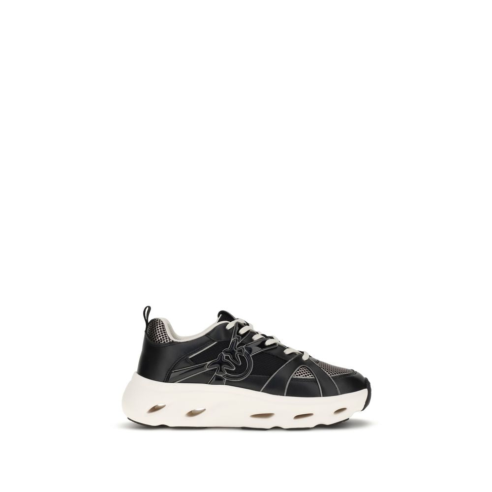 Black Calf Leather Bos Taurus Chunky Sneakers - ventzia