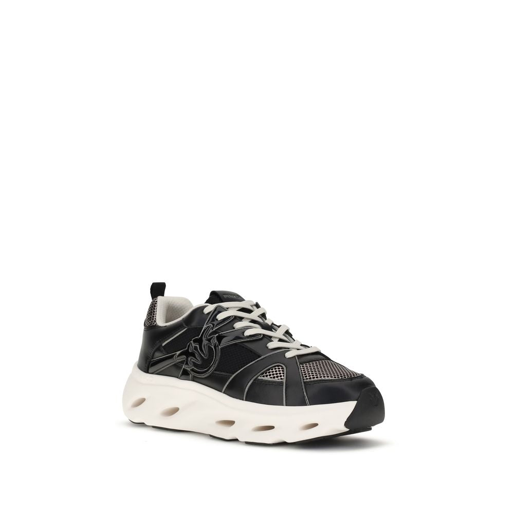 Black Calf Leather Bos Taurus Chunky Sneakers - ventzia