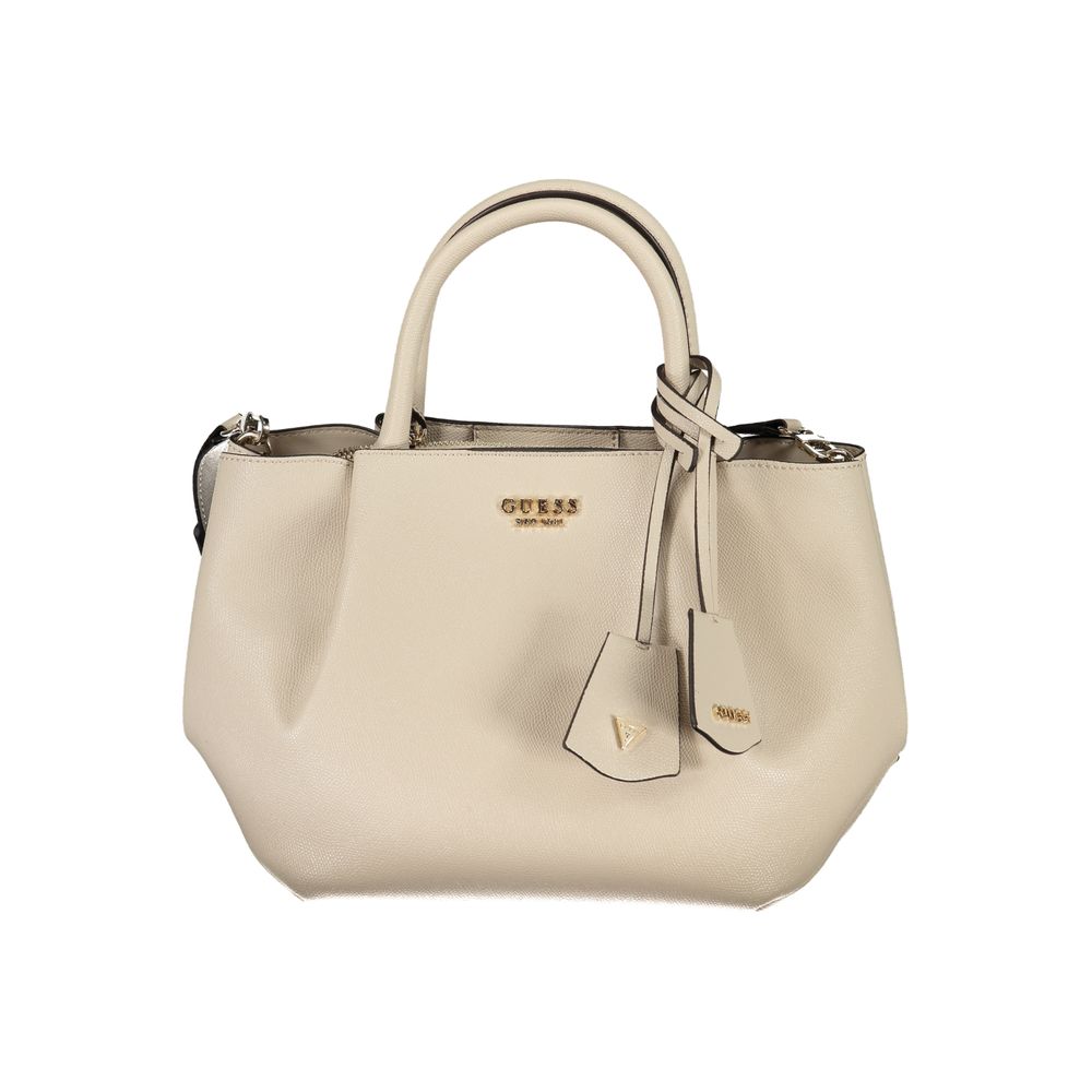 Beige Polyethylene Women Handbag - ventzia