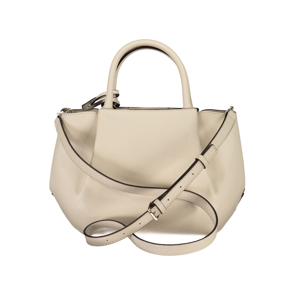 Beige Polyethylene Women Handbag - ventzia