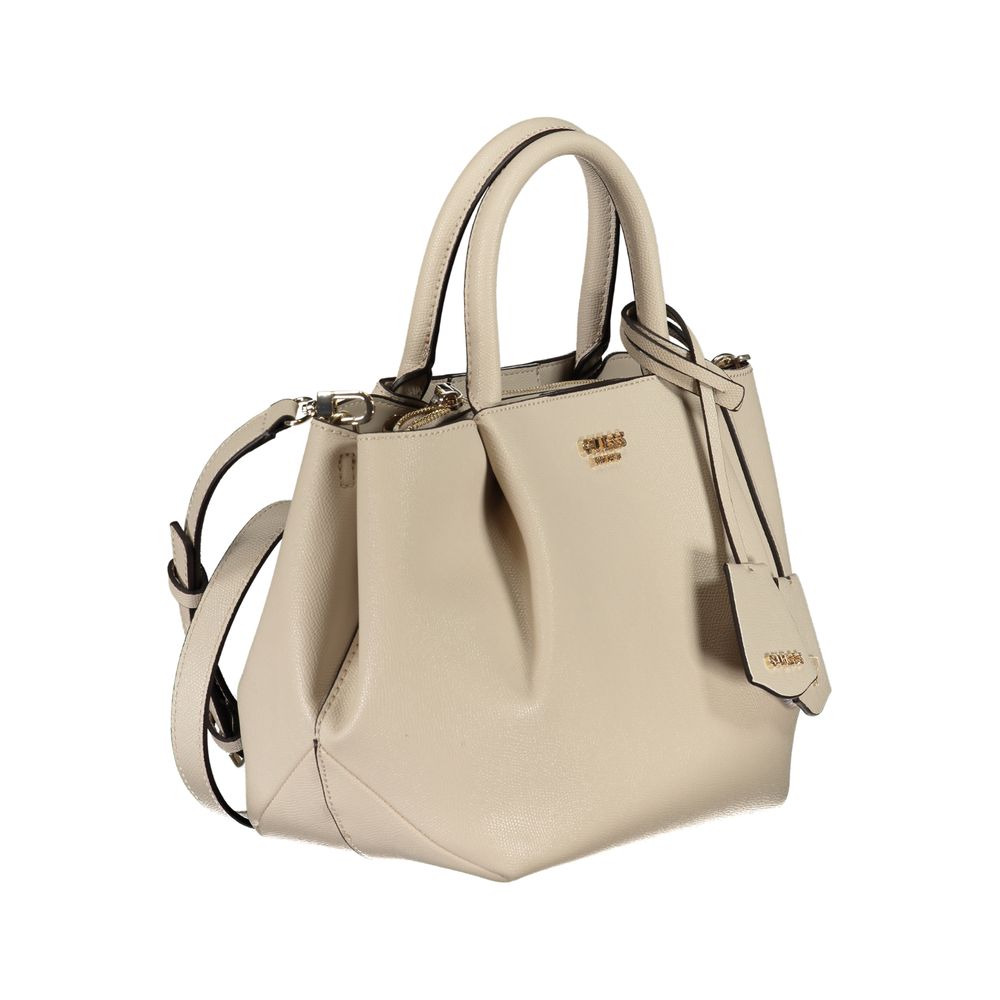 Beige Polyethylene Women Handbag - ventzia