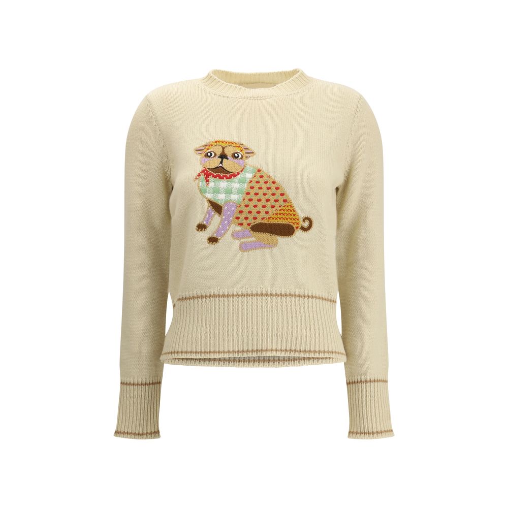 Cream Fleece Wool Sweatshirt - ventzia