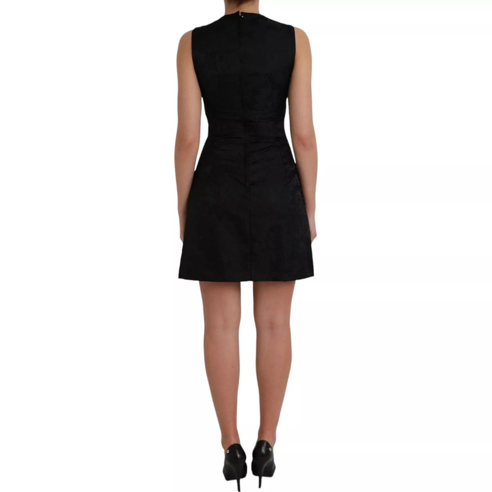 Black Sleeveless Bodycon A-line Mini Dress - ventzia