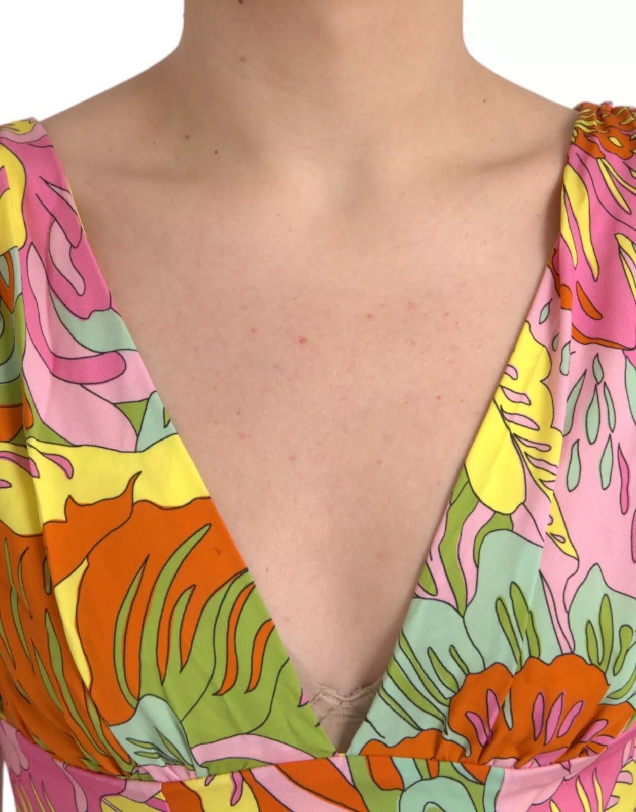 Multicolor Floral Silk Flared Mini Dress - ventzia