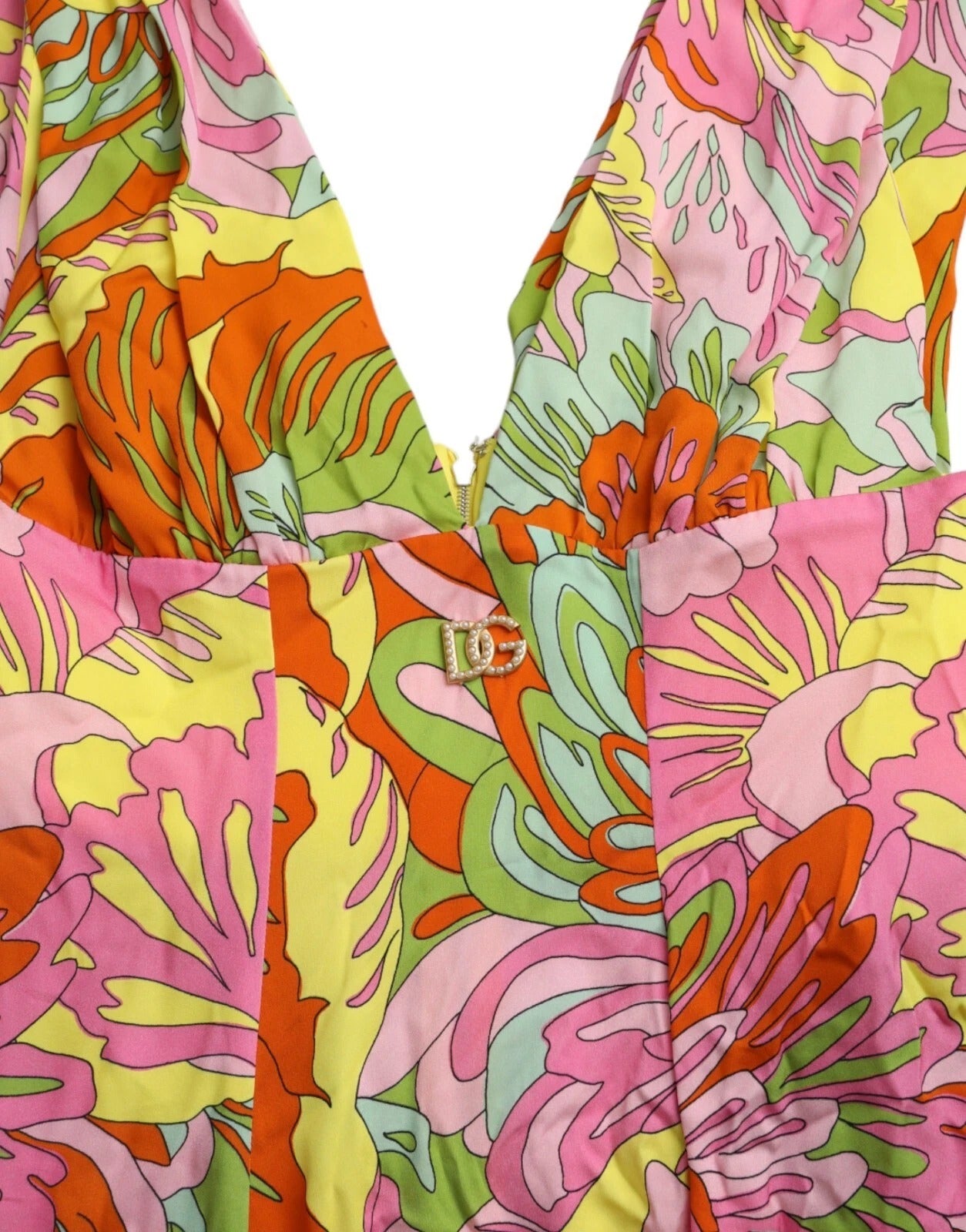 Multicolor Floral Silk Flared Mini Dress - ventzia