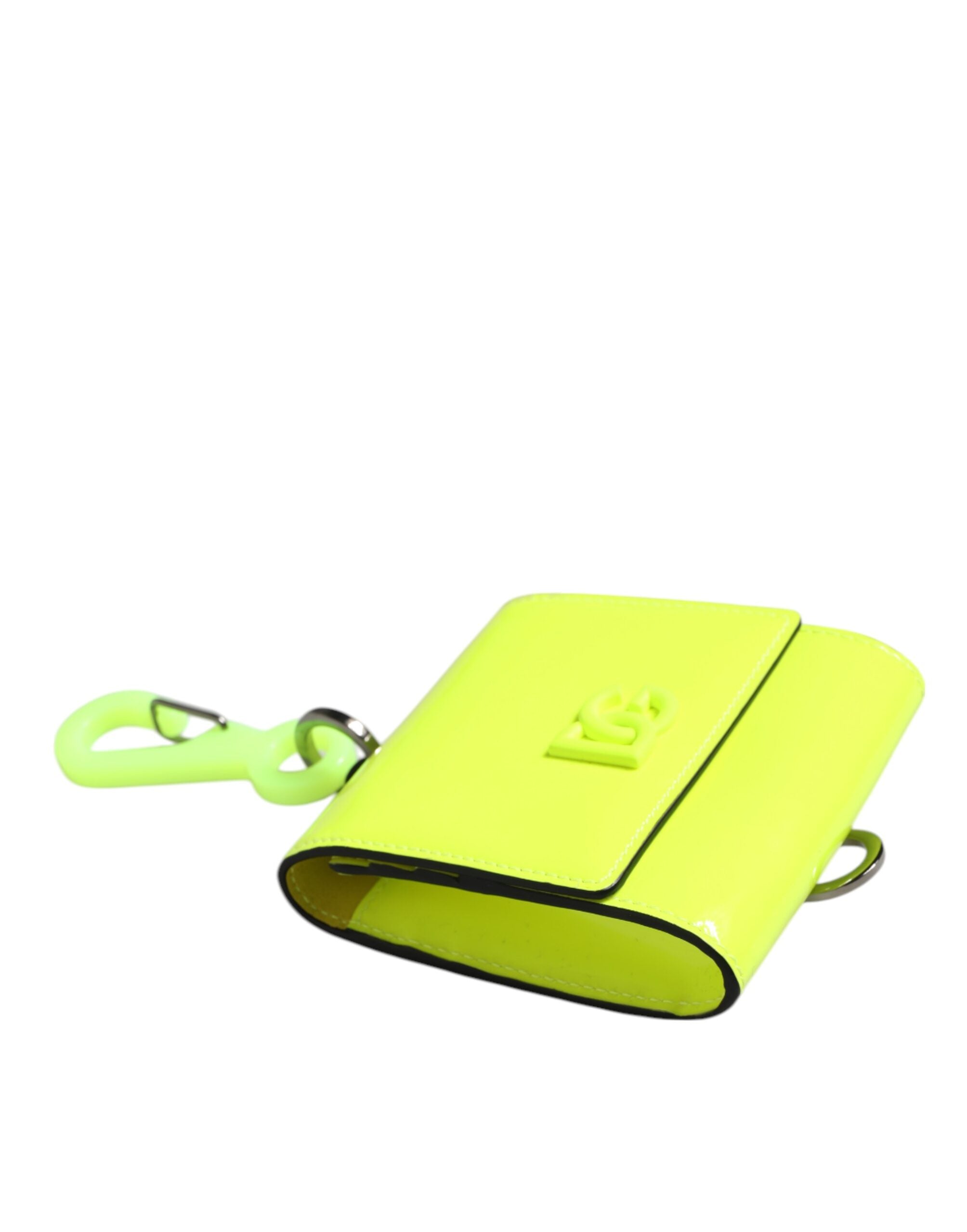 Yellow Green Bifold DG Logo Neck Strap Cardholder Wallet - ventzia