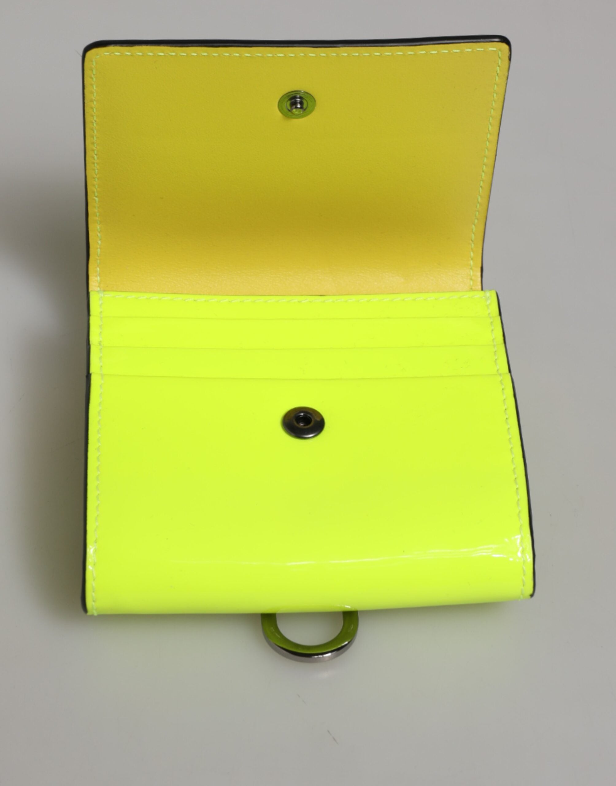 Yellow Green Bifold DG Logo Neck Strap Cardholder Wallet - ventzia