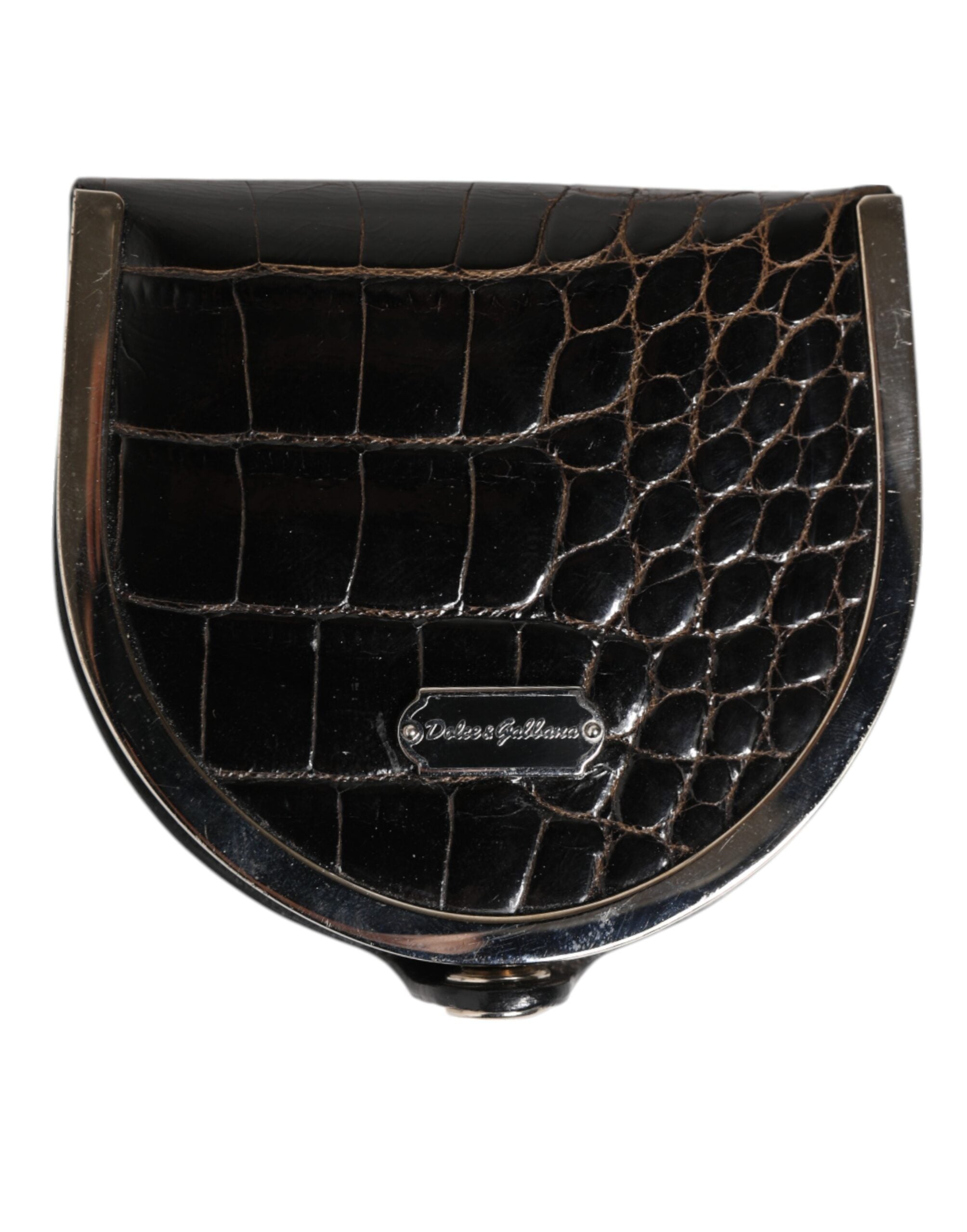 Black Polished Crocodile Leather Mens Coin Purse Wallet - ventzia
