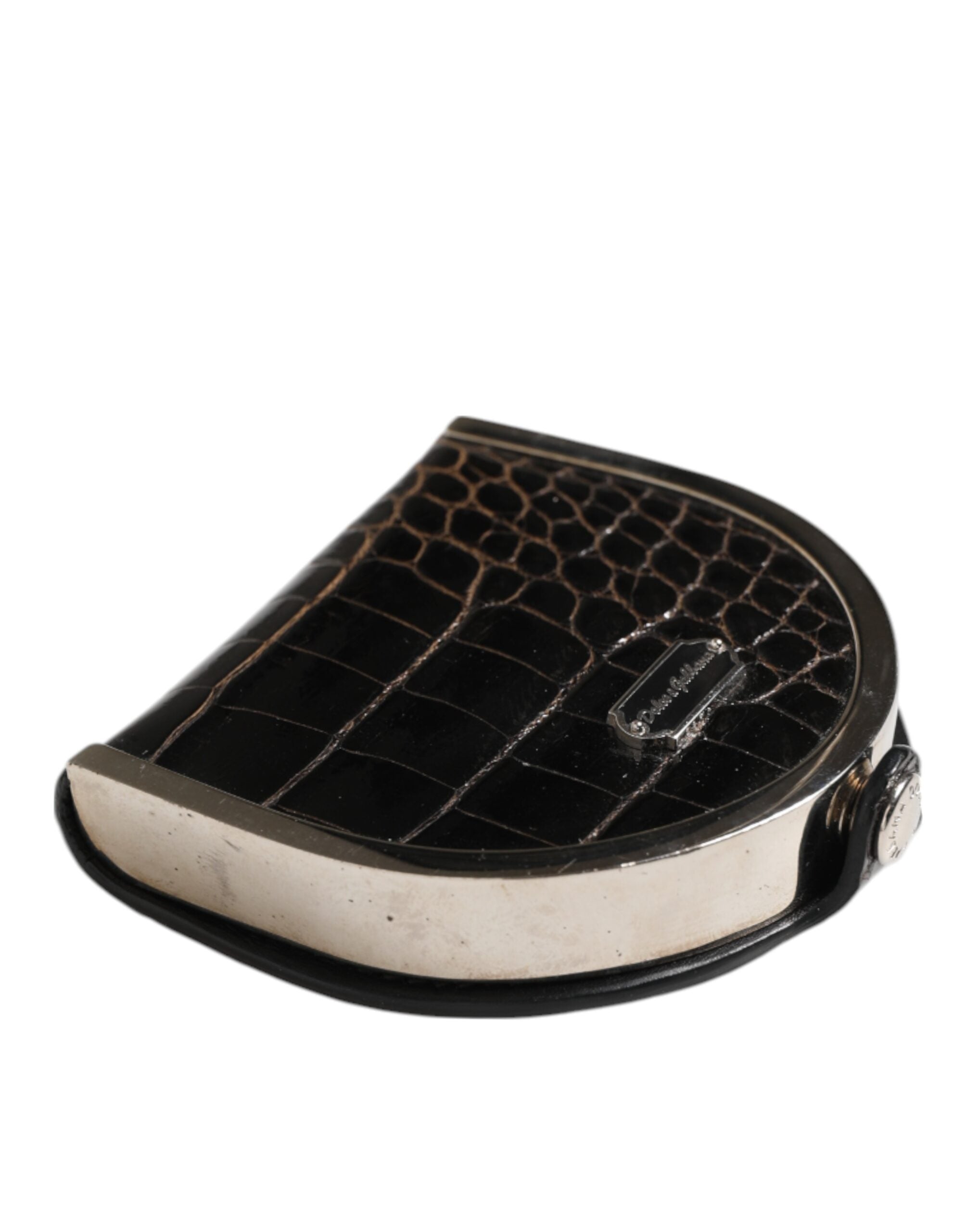 Black Polished Crocodile Leather Mens Coin Purse Wallet - ventzia