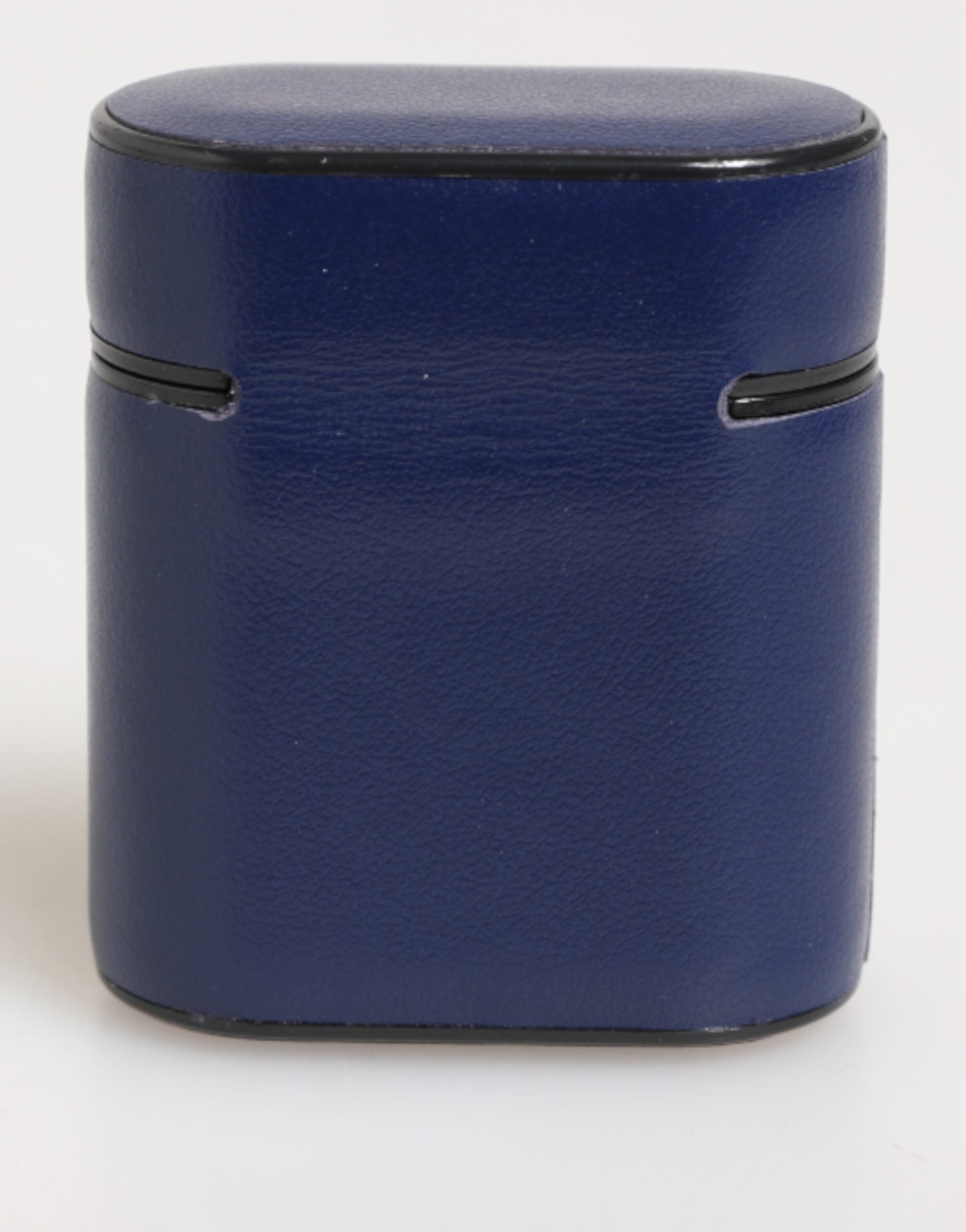 Blue Leather Logo Print Flip Holder Men Airpods Case - ventzia