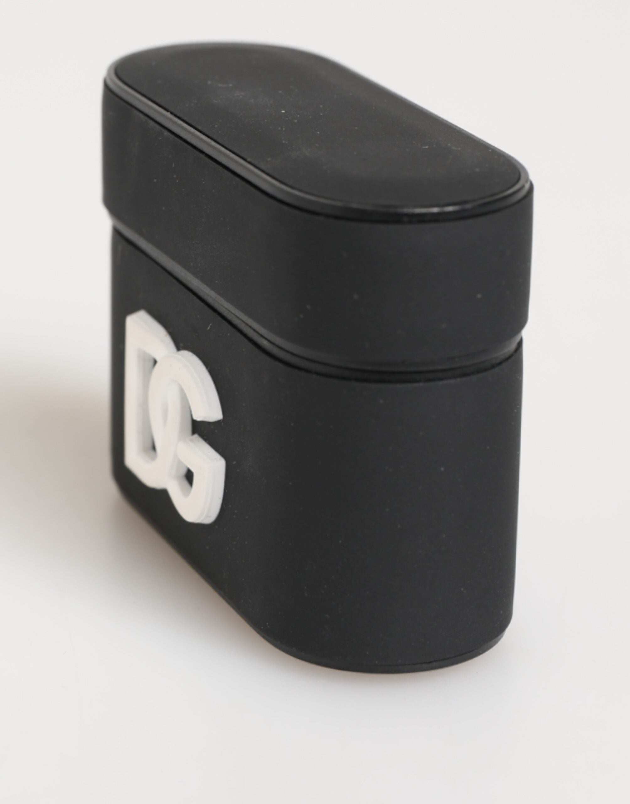 Black White Rubber Embossed Logo Accessory Airpods Case - ventzia