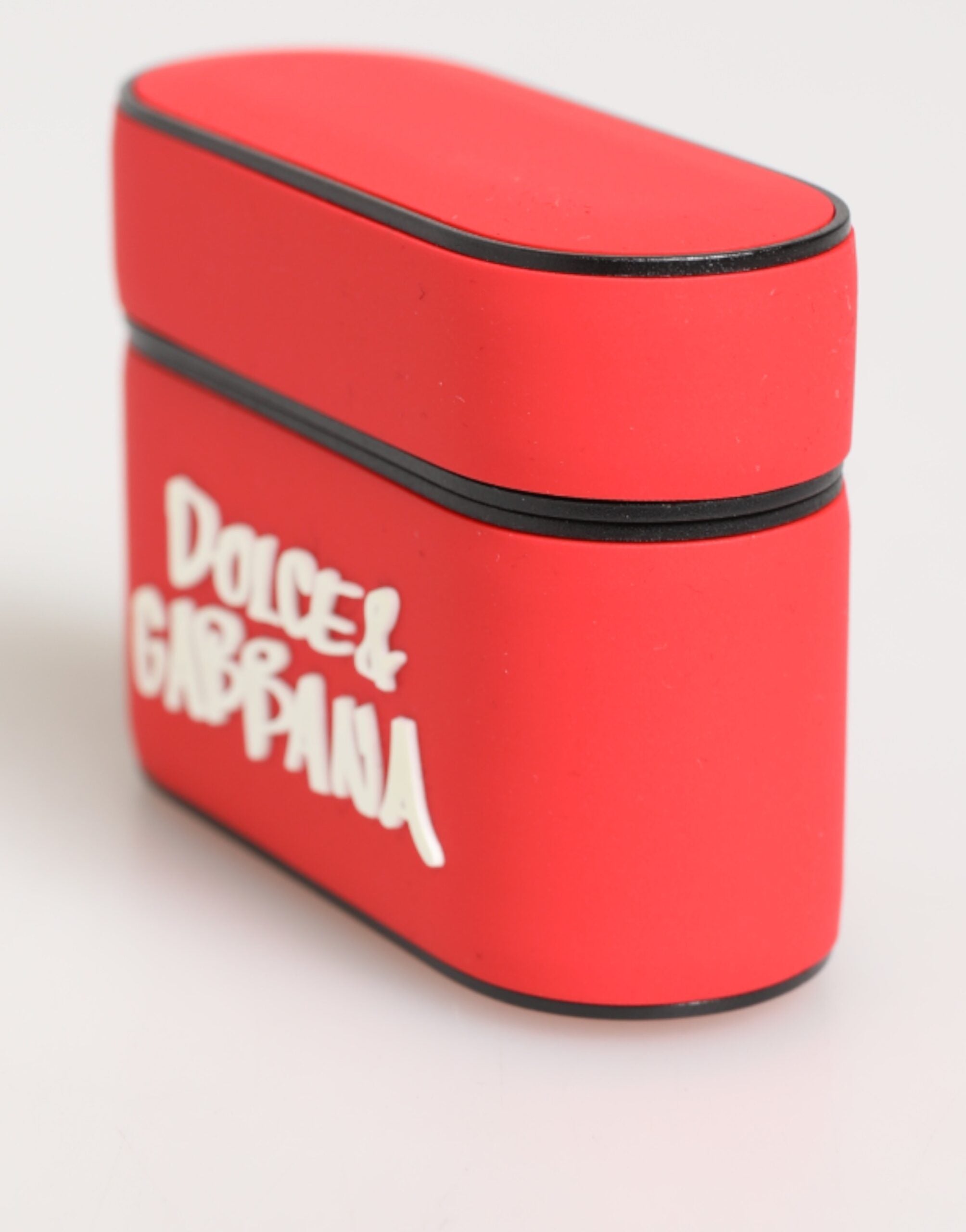 Red PVC DG Logo Embossed Men Flip Holder  Airpods Case - ventzia