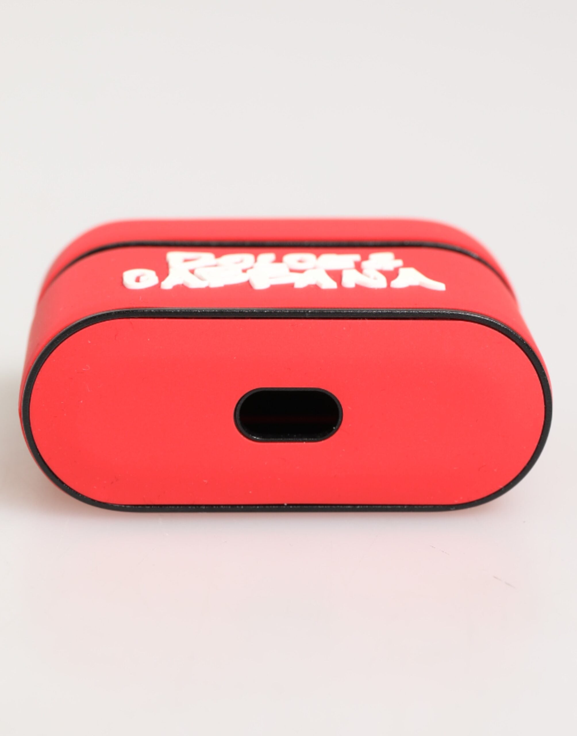Red PVC DG Logo Embossed Men Flip Holder  Airpods Case - ventzia