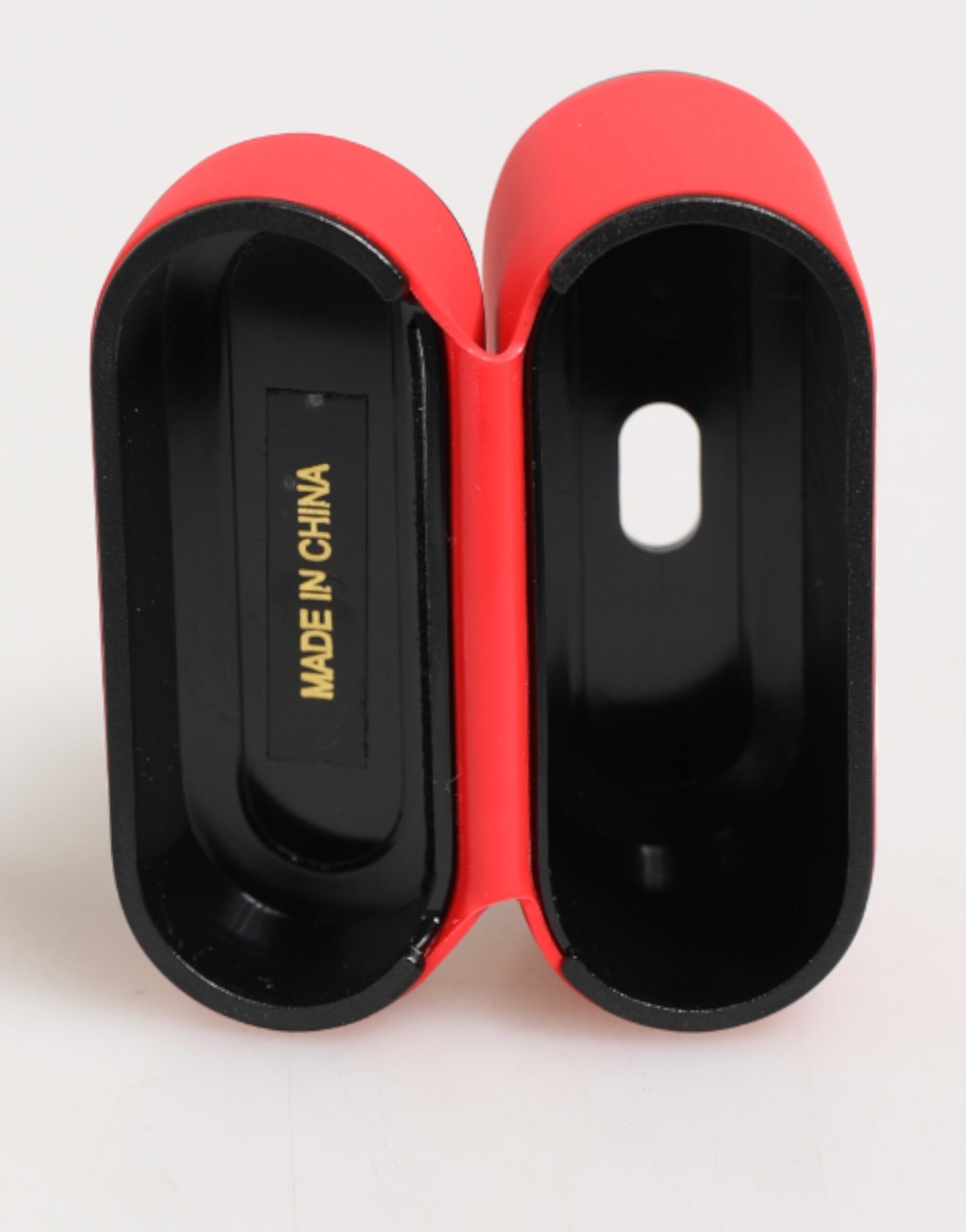 Red PVC DG Logo Embossed Men Flip Holder  Airpods Case - ventzia