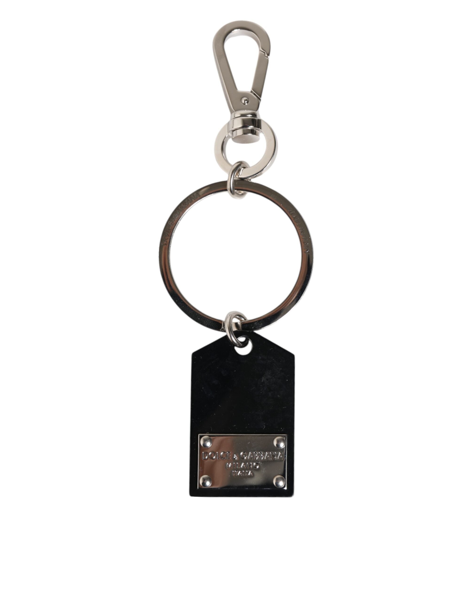 Black Sint Glass Plaque DG Logo Metal PlateKeychain Keyring - ventzia