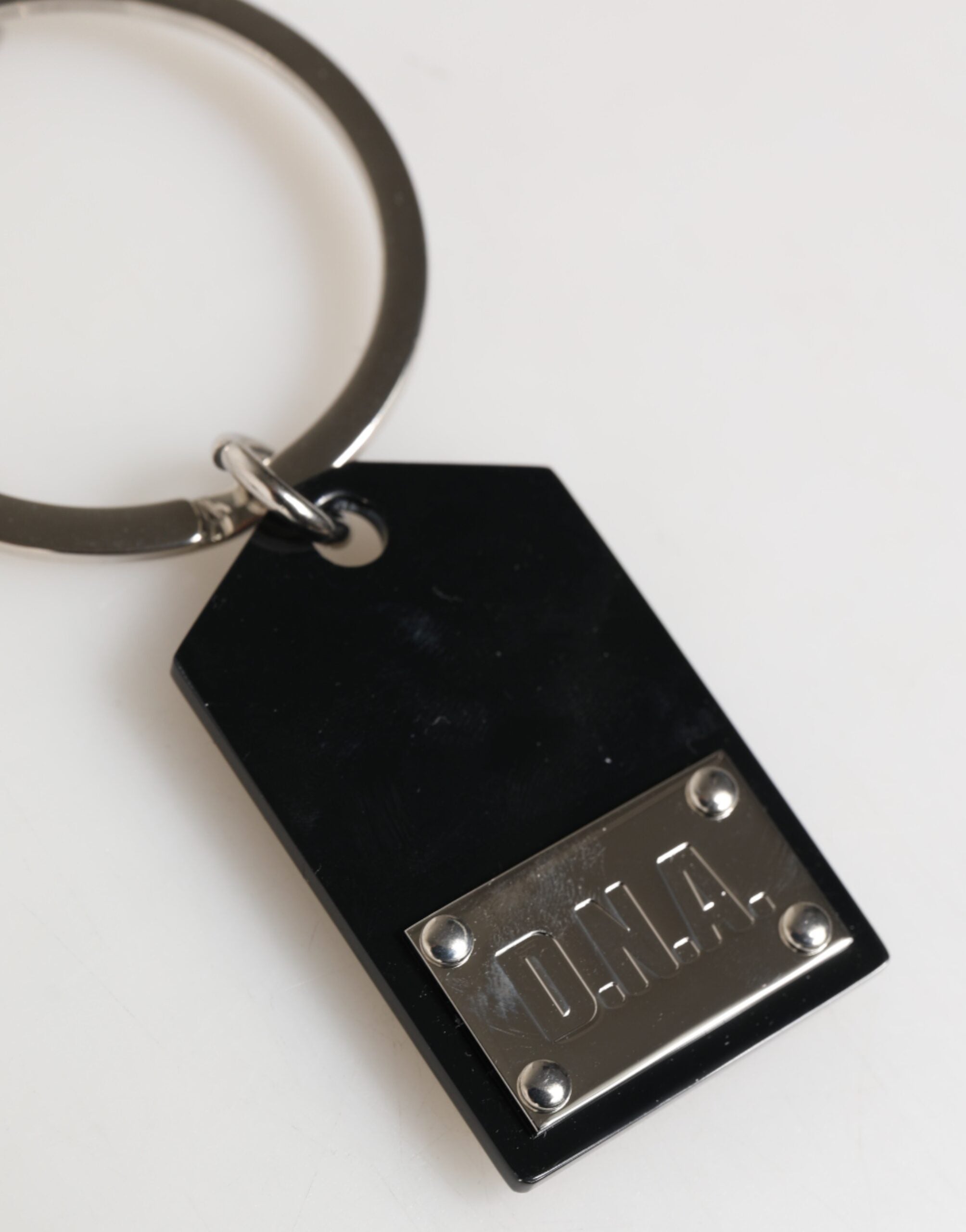 Black Sint Glass Plaque DG Logo Metal PlateKeychain Keyring - ventzia