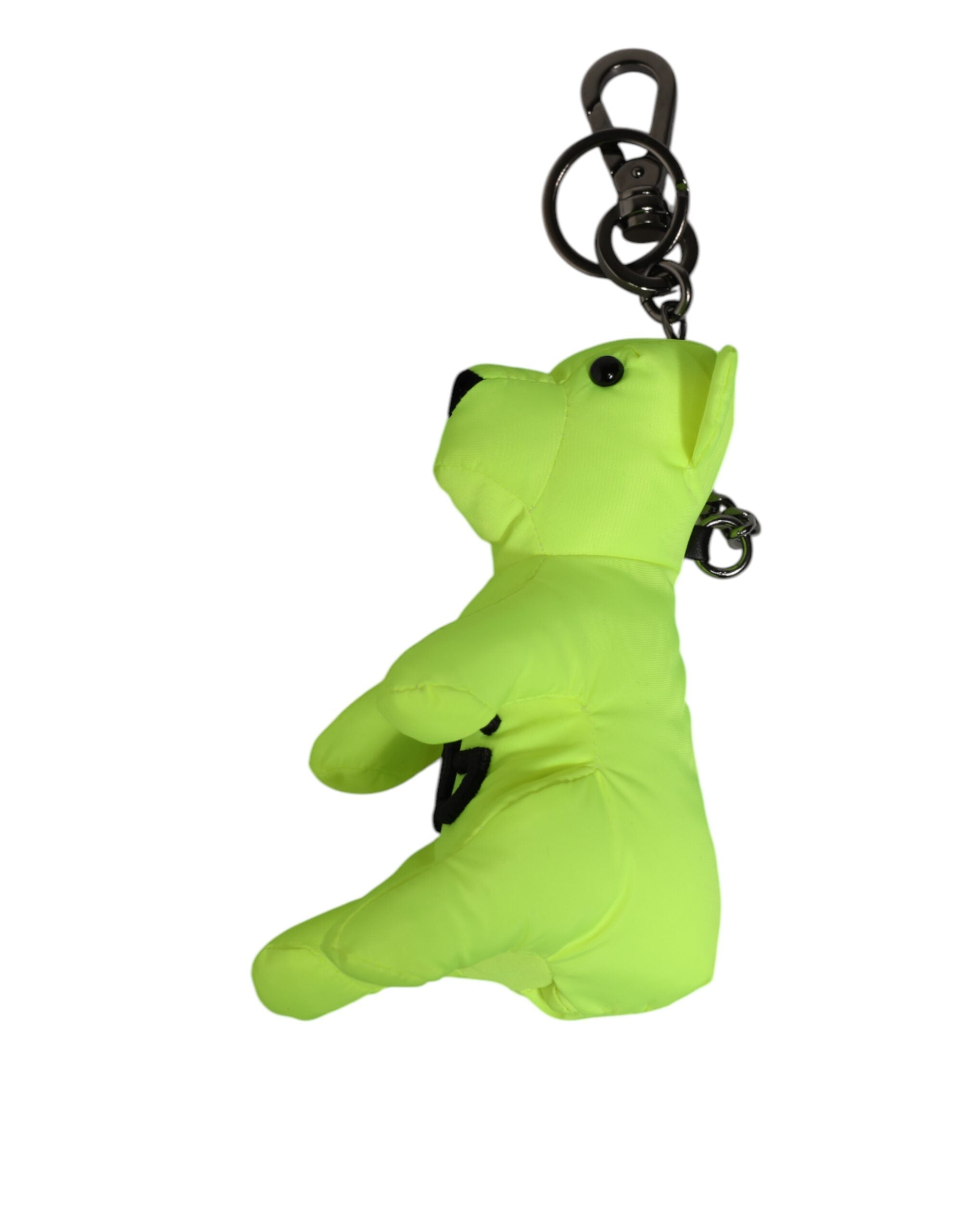 Neon Green Bear Embroidered Logo Men Keychain Clasp  Keyring - ventzia