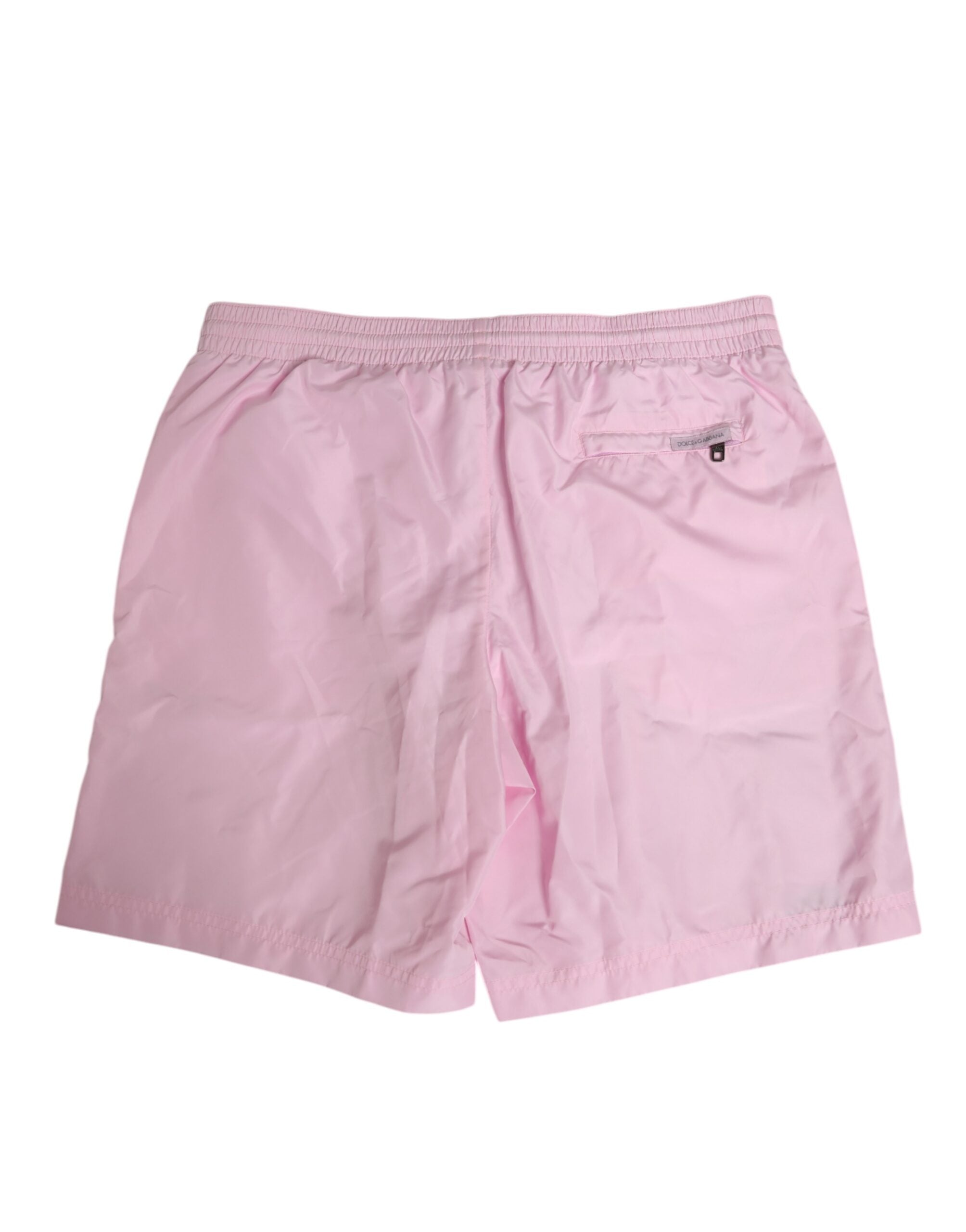 Pink Nylon Logo Side Stripe Beachwear Men Swimwear - ventzia