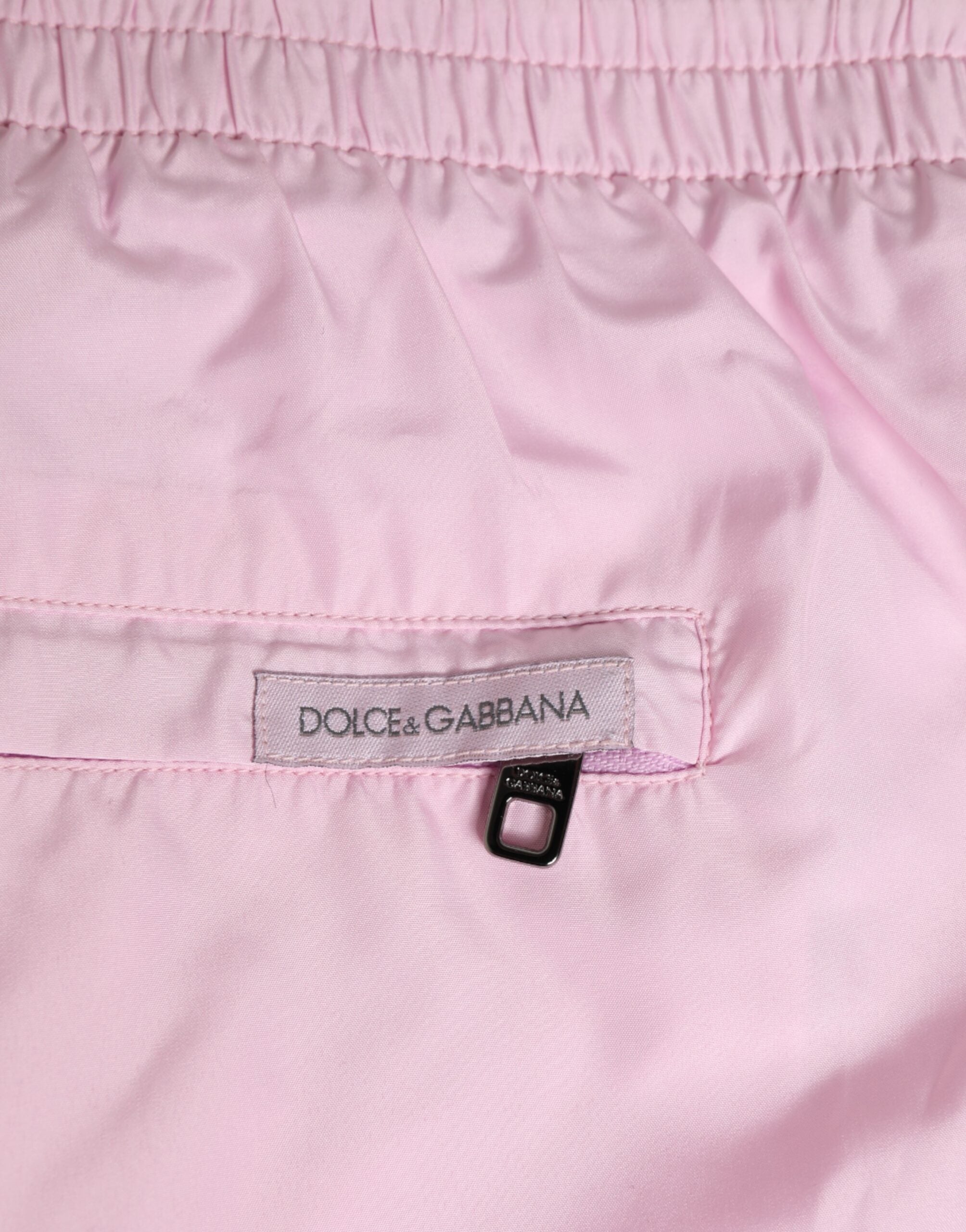 Pink Nylon Logo Side Stripe Beachwear Men Swimwear - ventzia