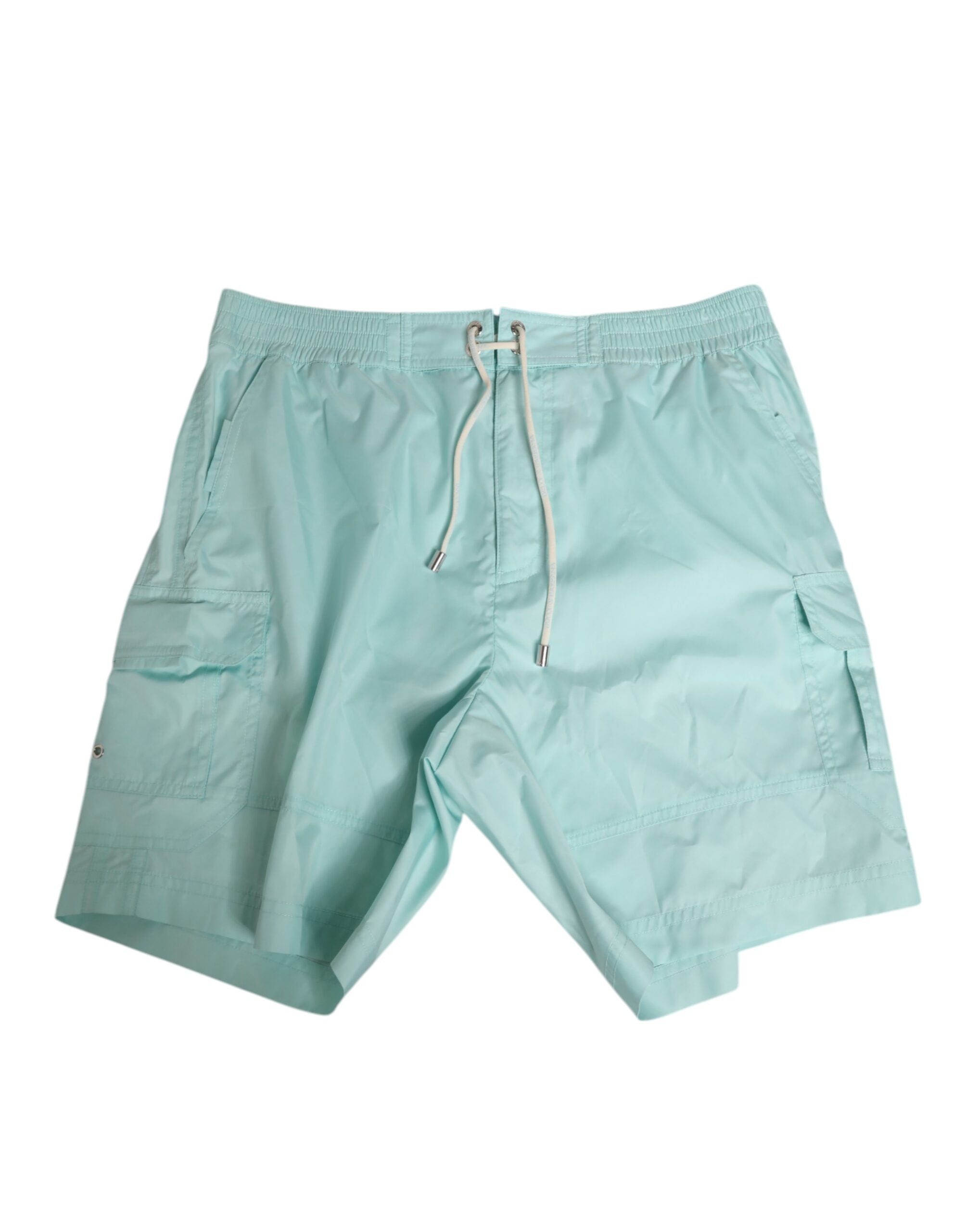 Aqua Blue Polyester Beachwear Men Shorts Swimwear - ventzia