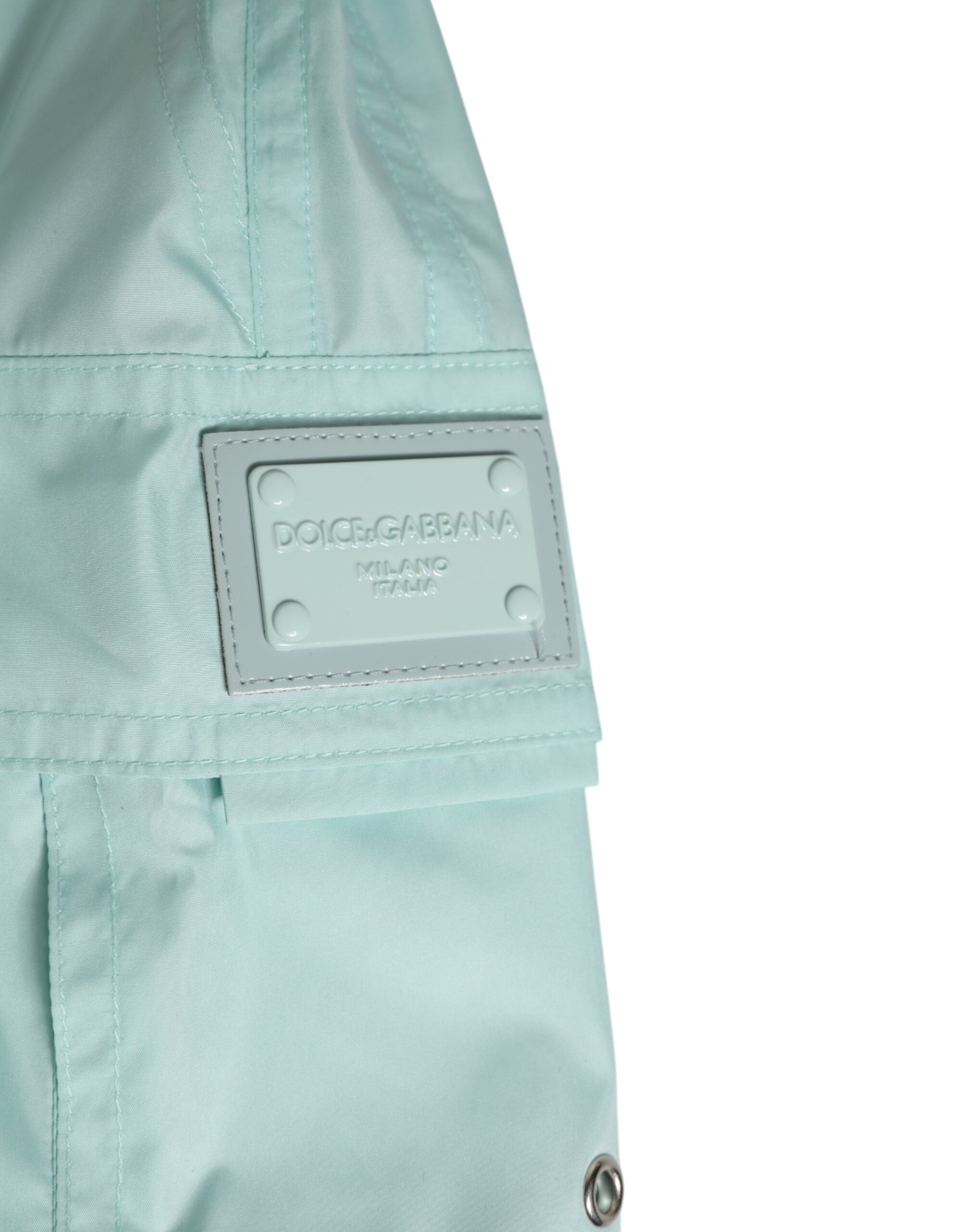 Aqua Blue Polyester Beachwear Men Shorts Swimwear - ventzia