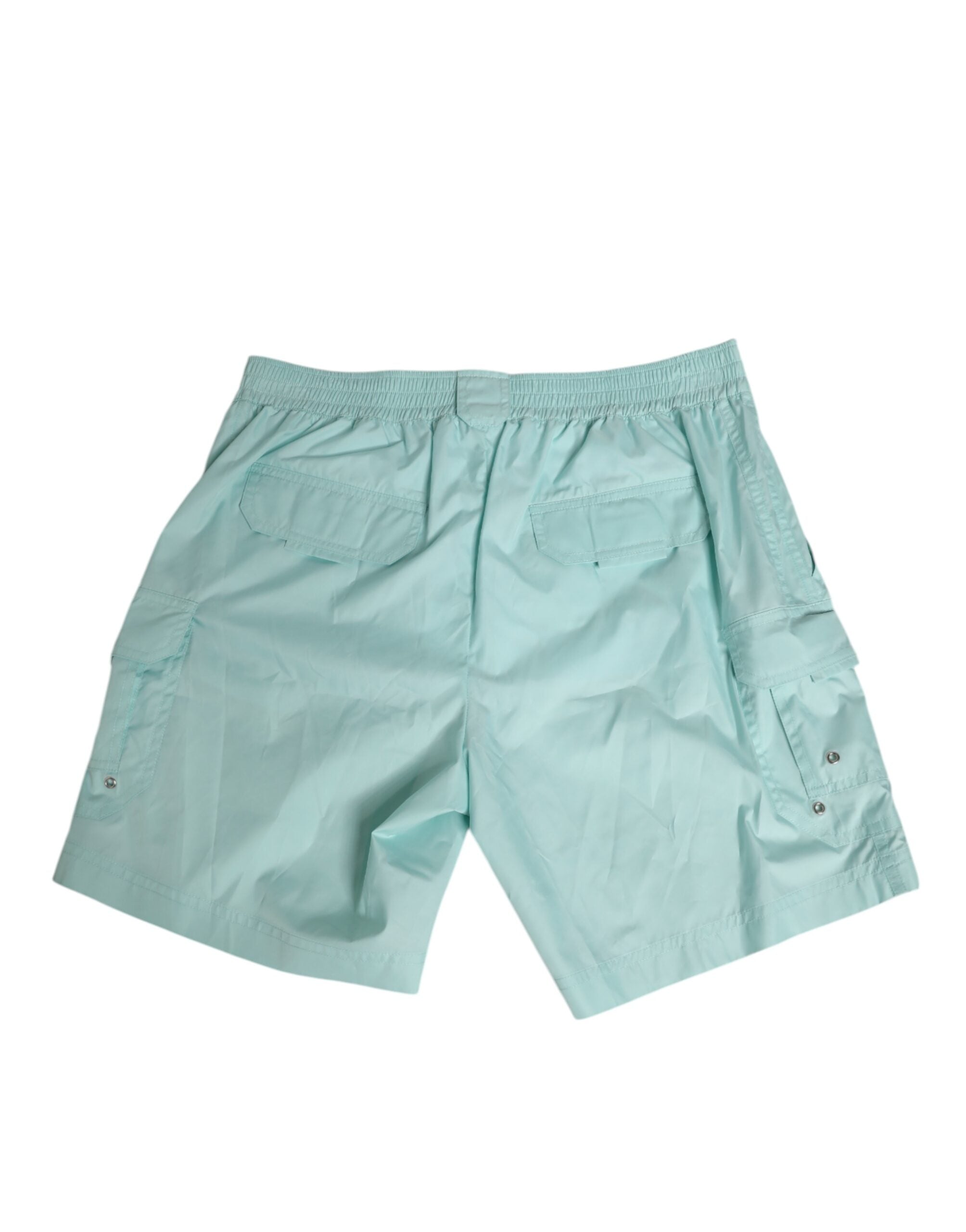 Aqua Blue Polyester Beachwear Men Shorts Swimwear - ventzia