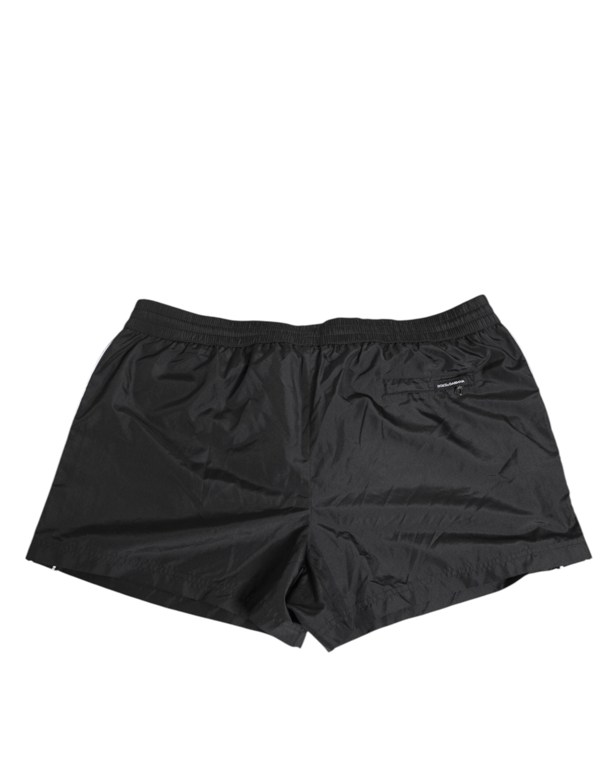 Black Nylon KING Sideband Men Boxer Shorts Swimwear - ventzia