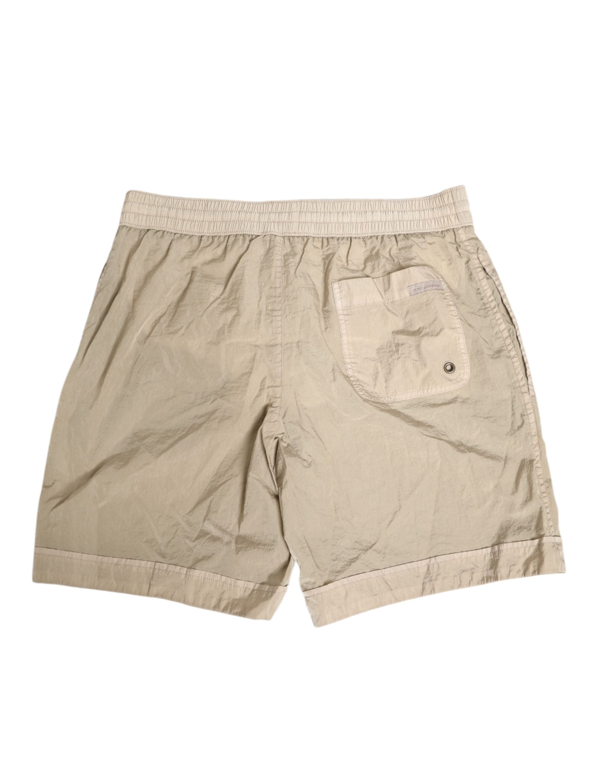 Beige Nylon Beachwear Men Boxer Short Swimwear - ventzia
