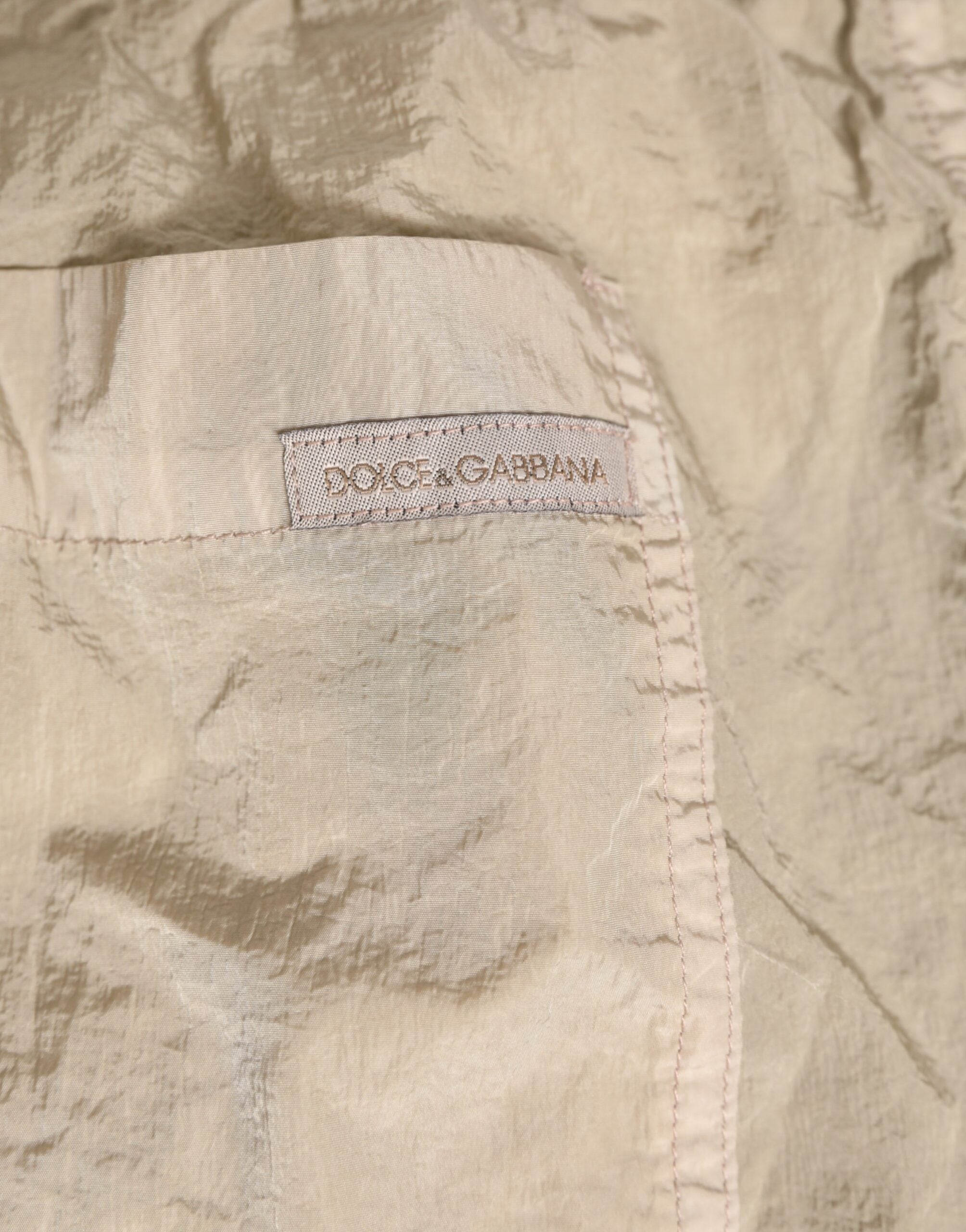 Beige Nylon Beachwear Men Boxer Short Swimwear - ventzia