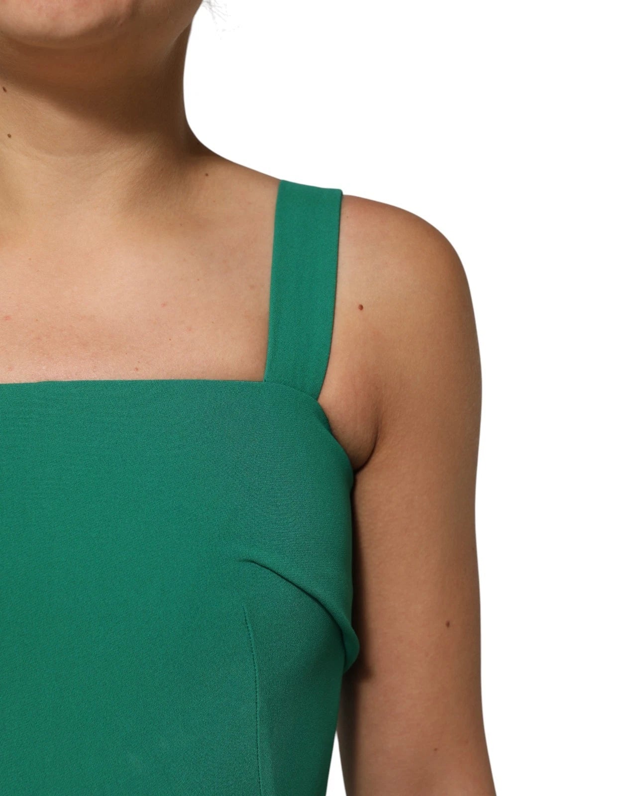 Dark Green Sleeveless Rayon Bodycon Dress - ventzia