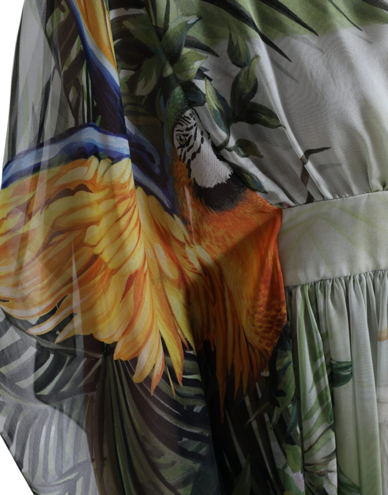 Multicolor Silk Jungle Print Women Maxi Dress - ventzia