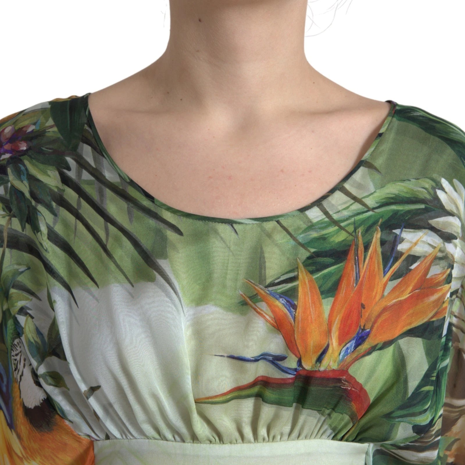 Multicolor Silk Jungle Print Women Maxi Dress - ventzia
