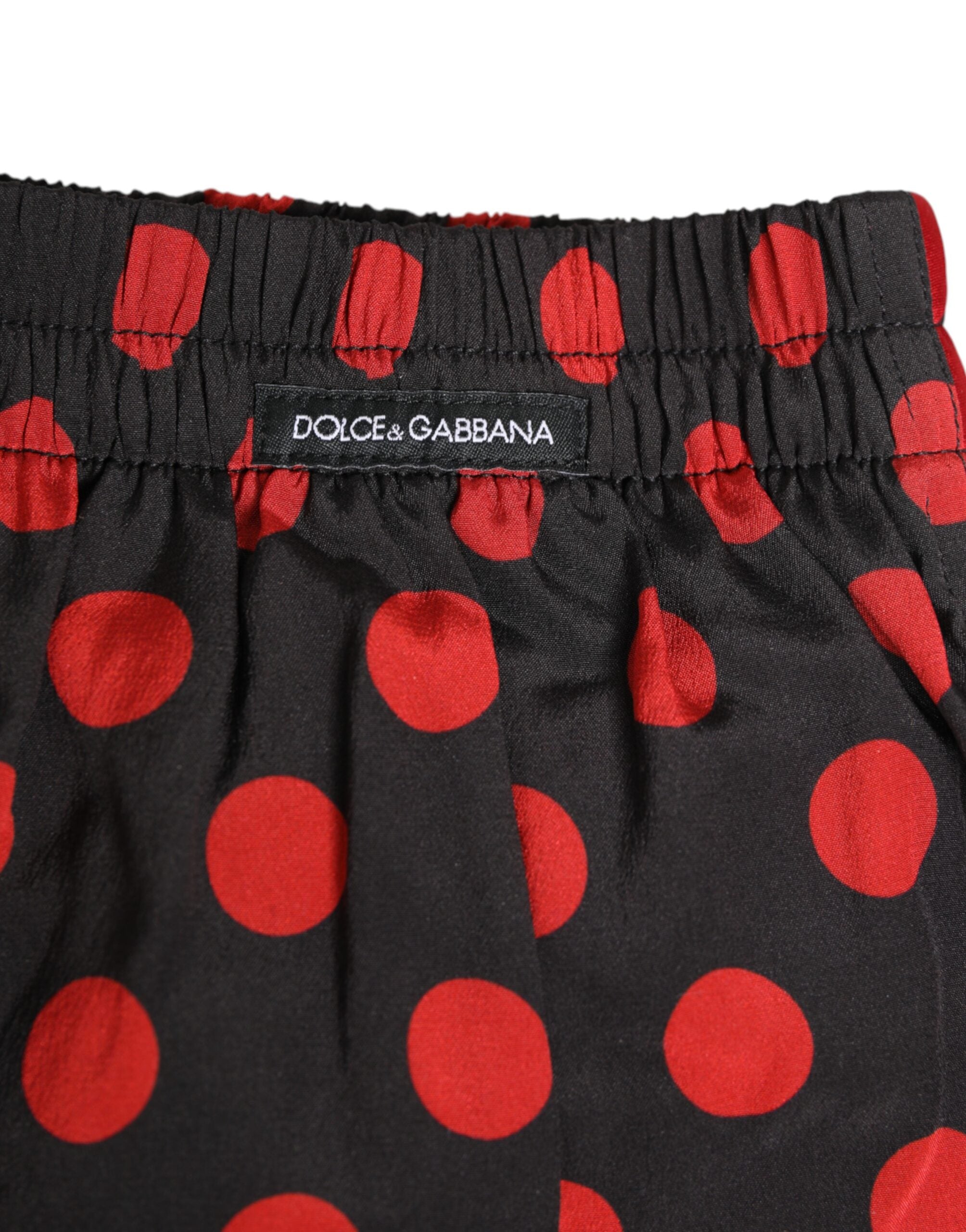 Black Silk Polka Dot Boxer Shorts Men Underwear - ventzia