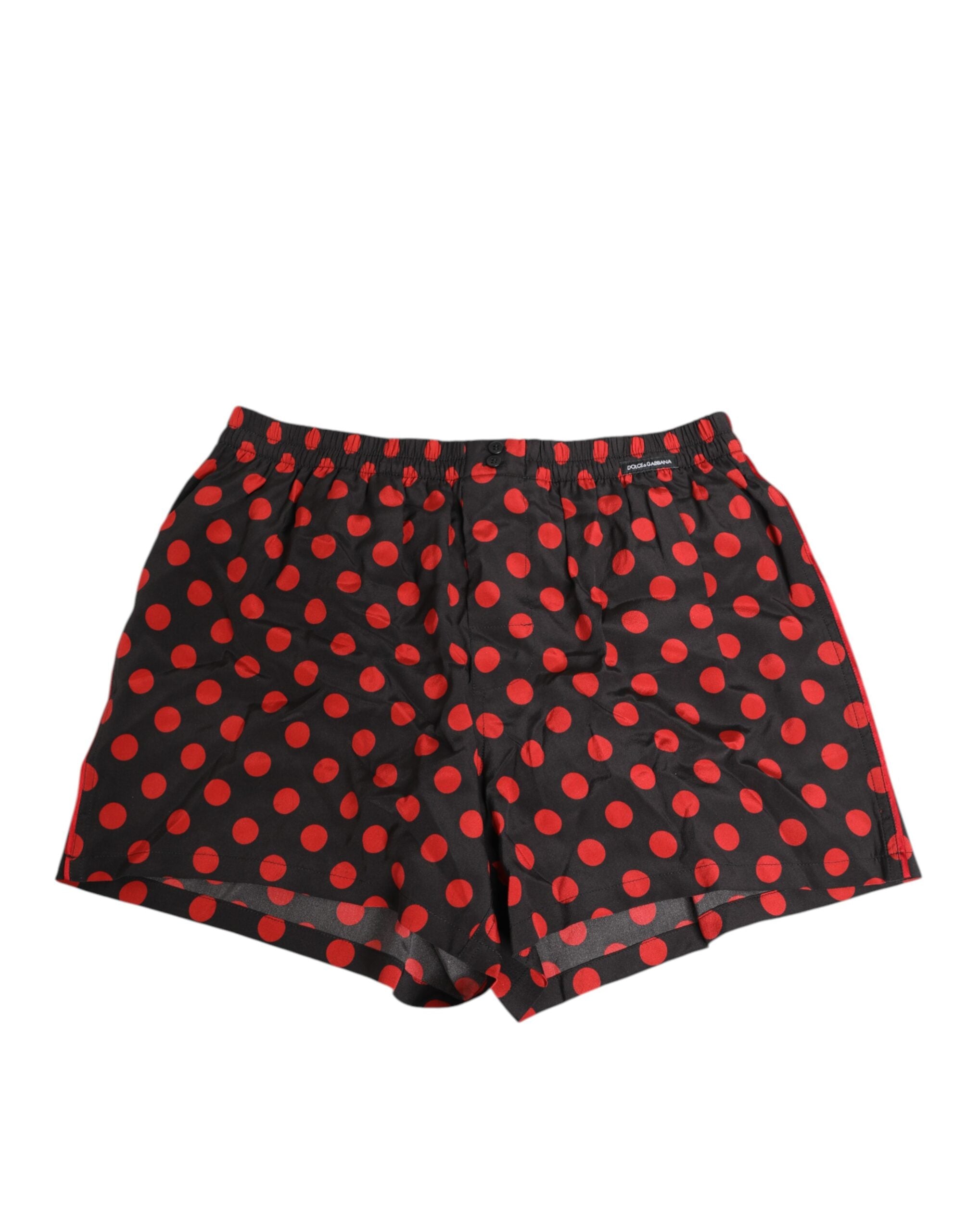 Black Silk Polka Dot Boxer Shorts Men Underwear - ventzia