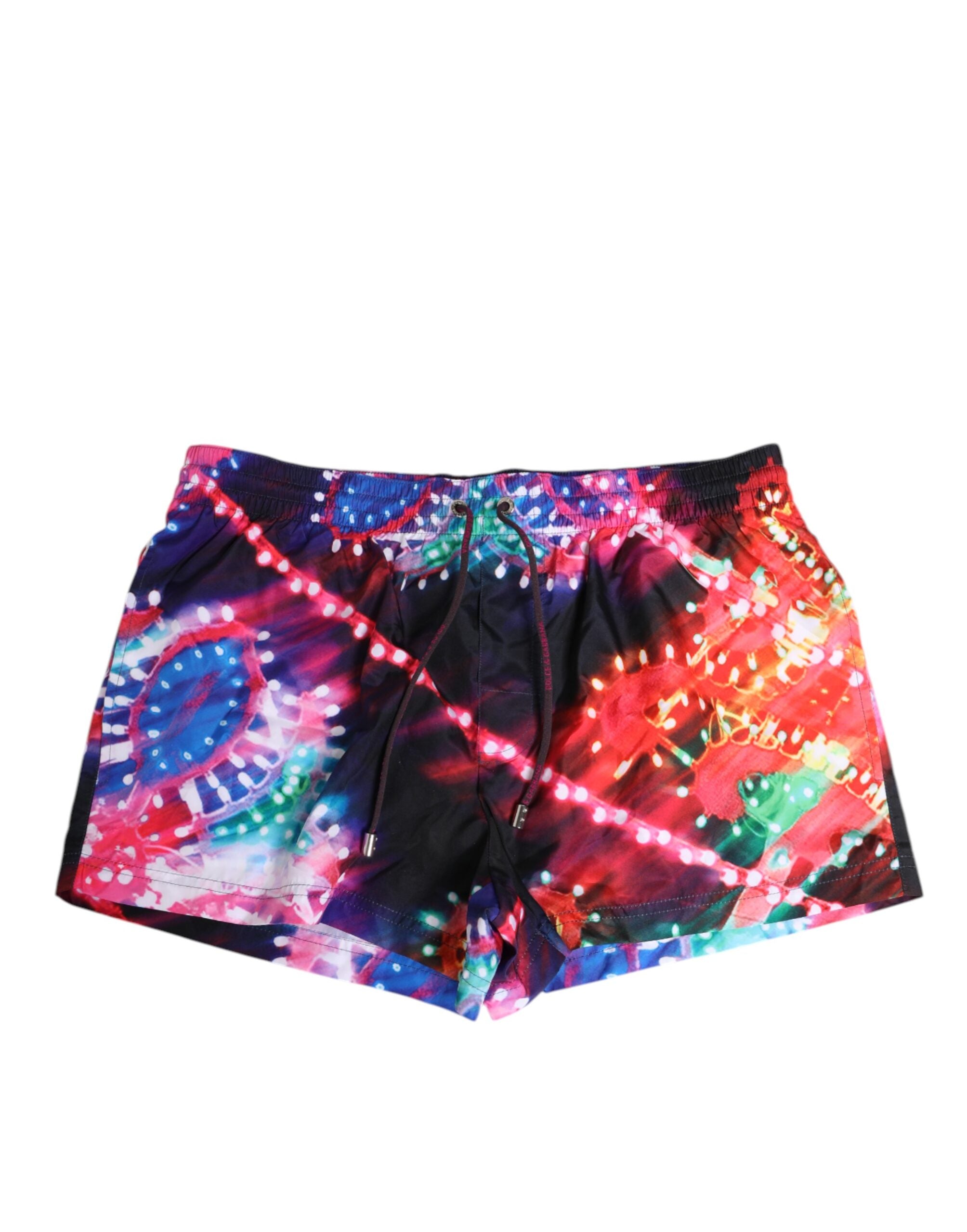 Multicolor Neon Print Polyester Shorts Swimwear - ventzia