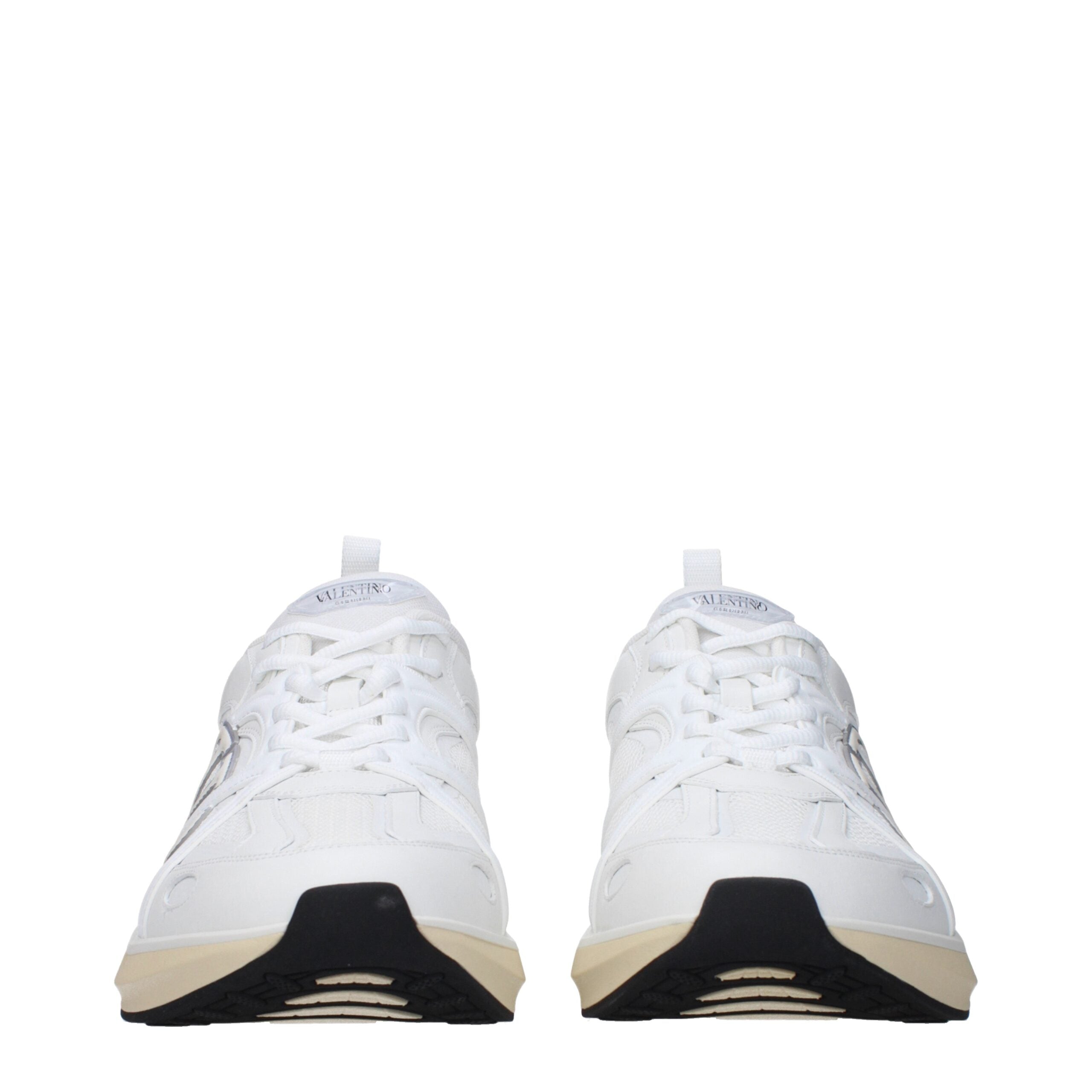 White Fabric Athletic Sneakers - ventzia