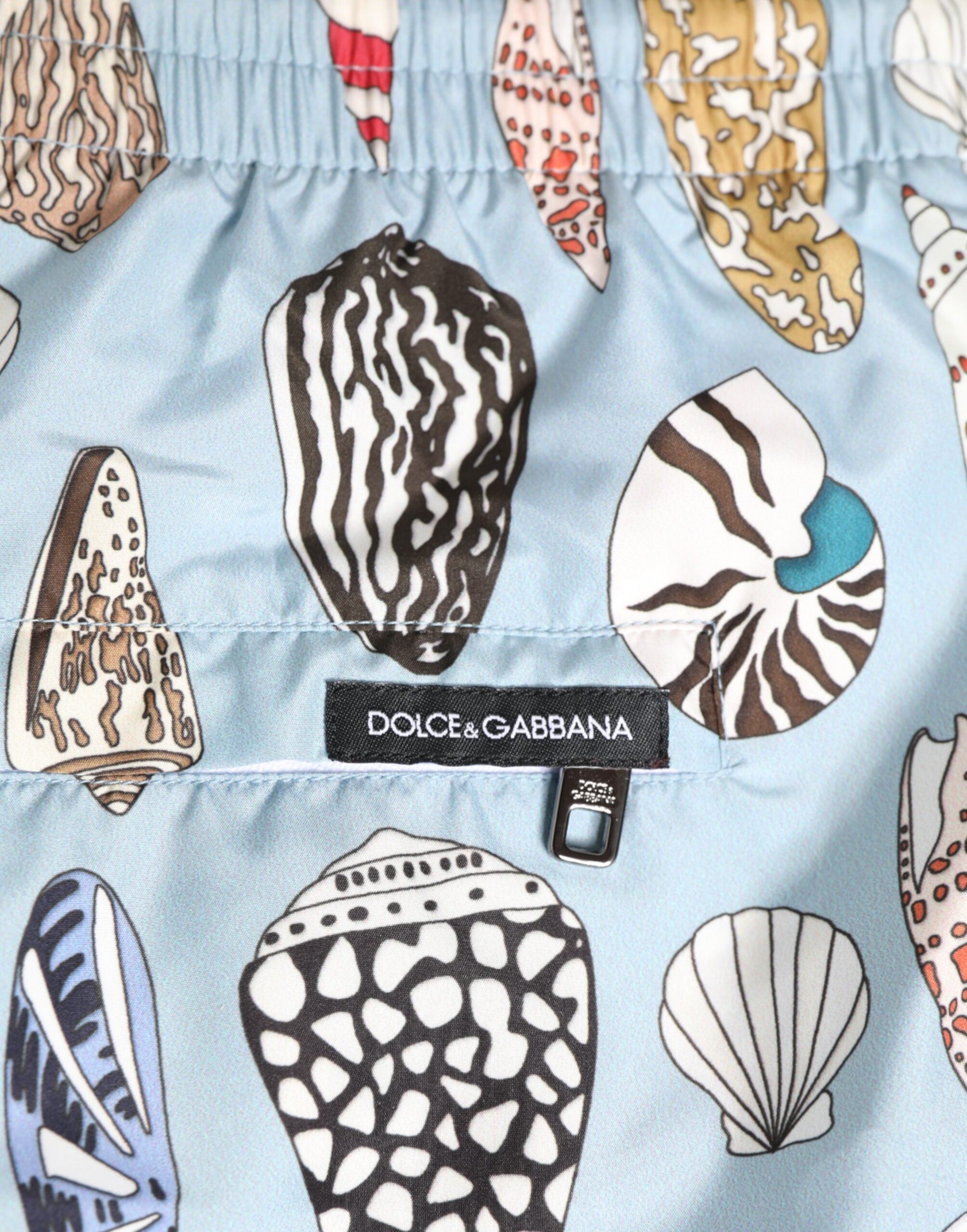 Blue Seashell Print Nylon Men Shorts Swimwear - ventzia