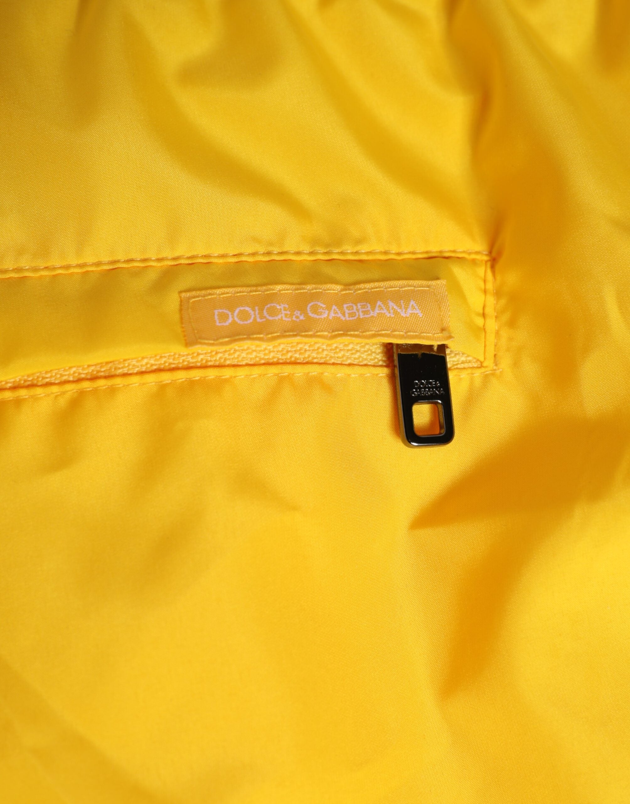Yellow Nylon Logo Print Men Boxer Short Swimwear - ventzia