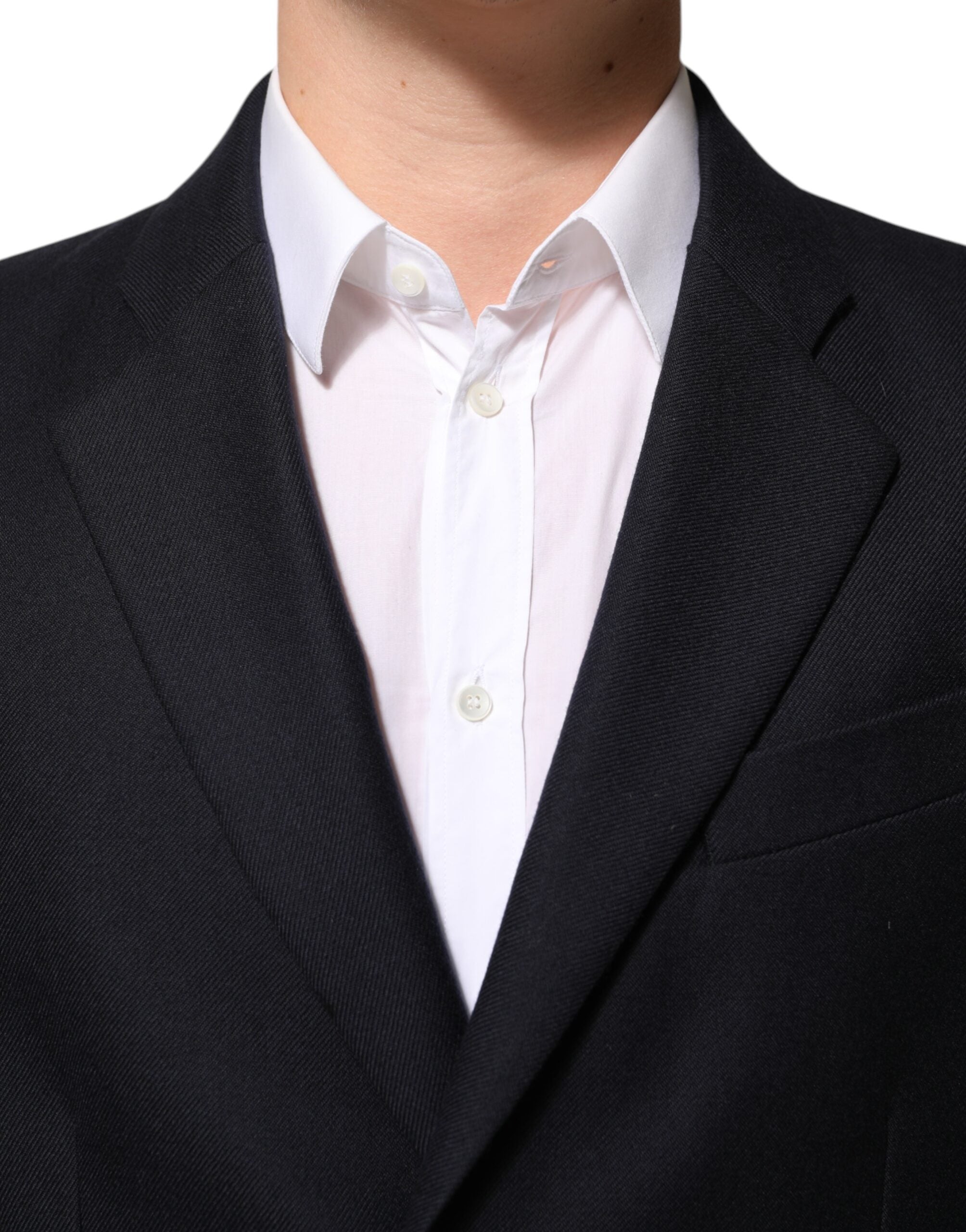 Dark Blue Wool Men Jacket Coat Blazer Suit - ventzia