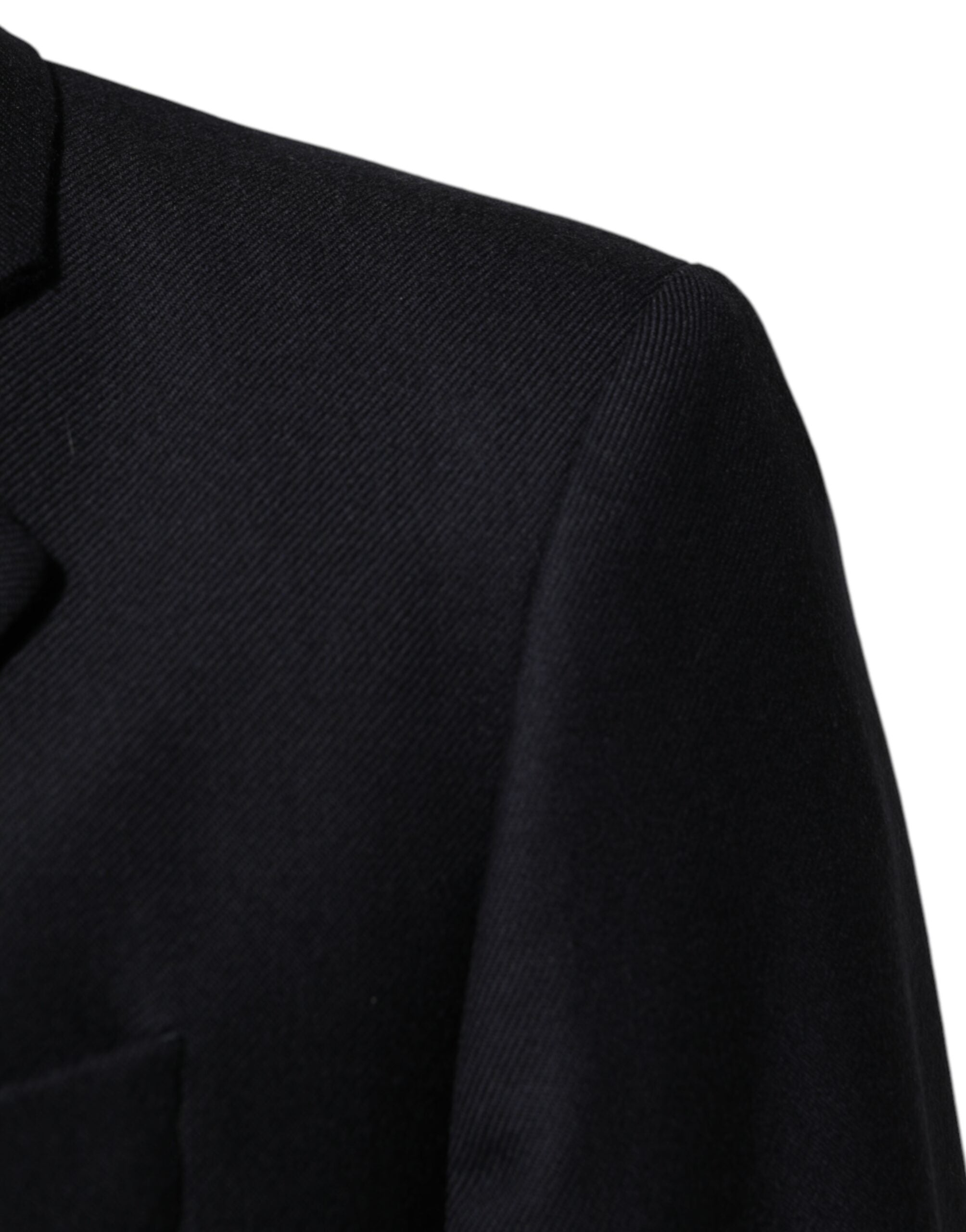 Dark Blue Wool Men Jacket Coat Blazer Suit - ventzia