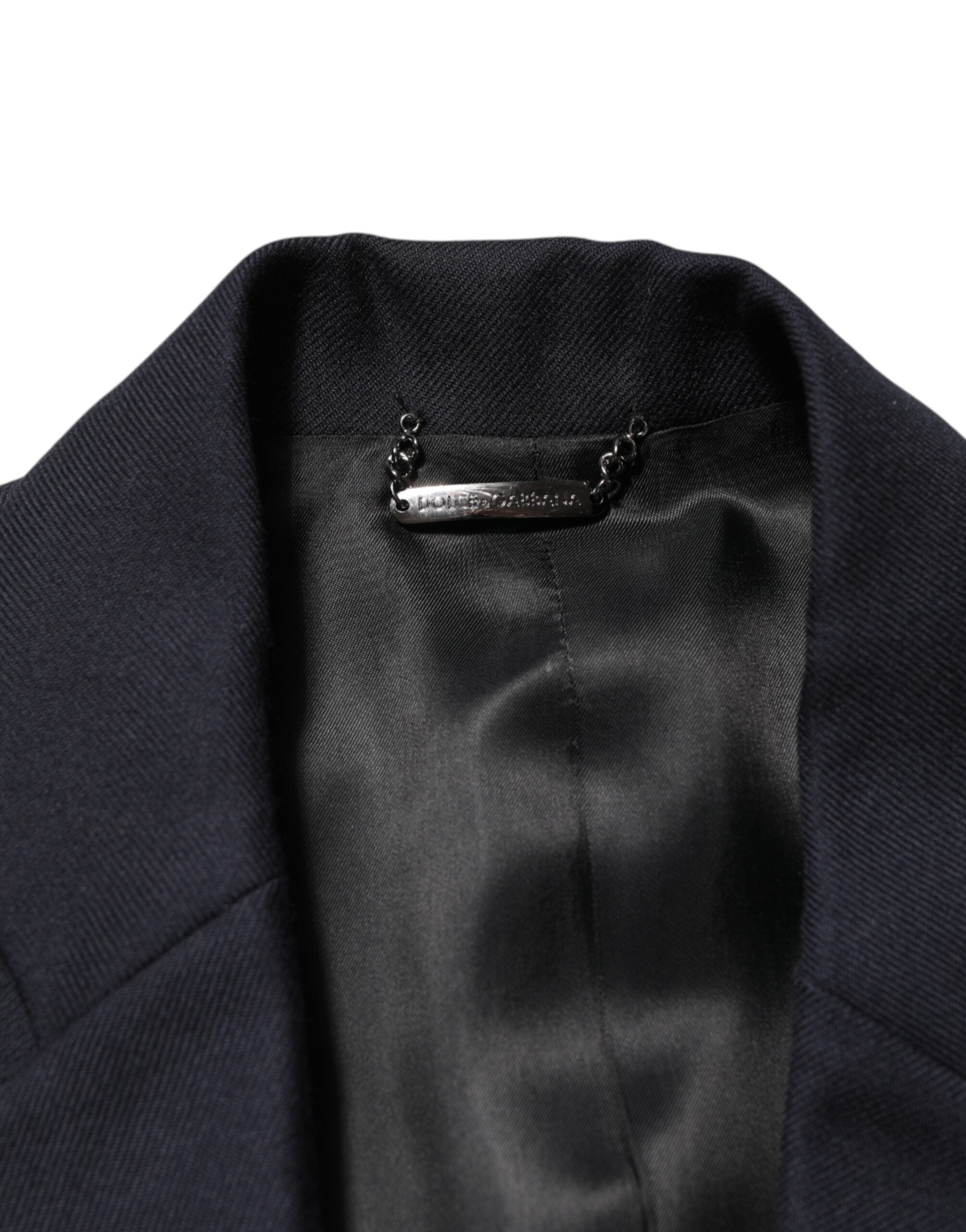 Dark Blue Wool Men Jacket Coat Blazer Suit - ventzia