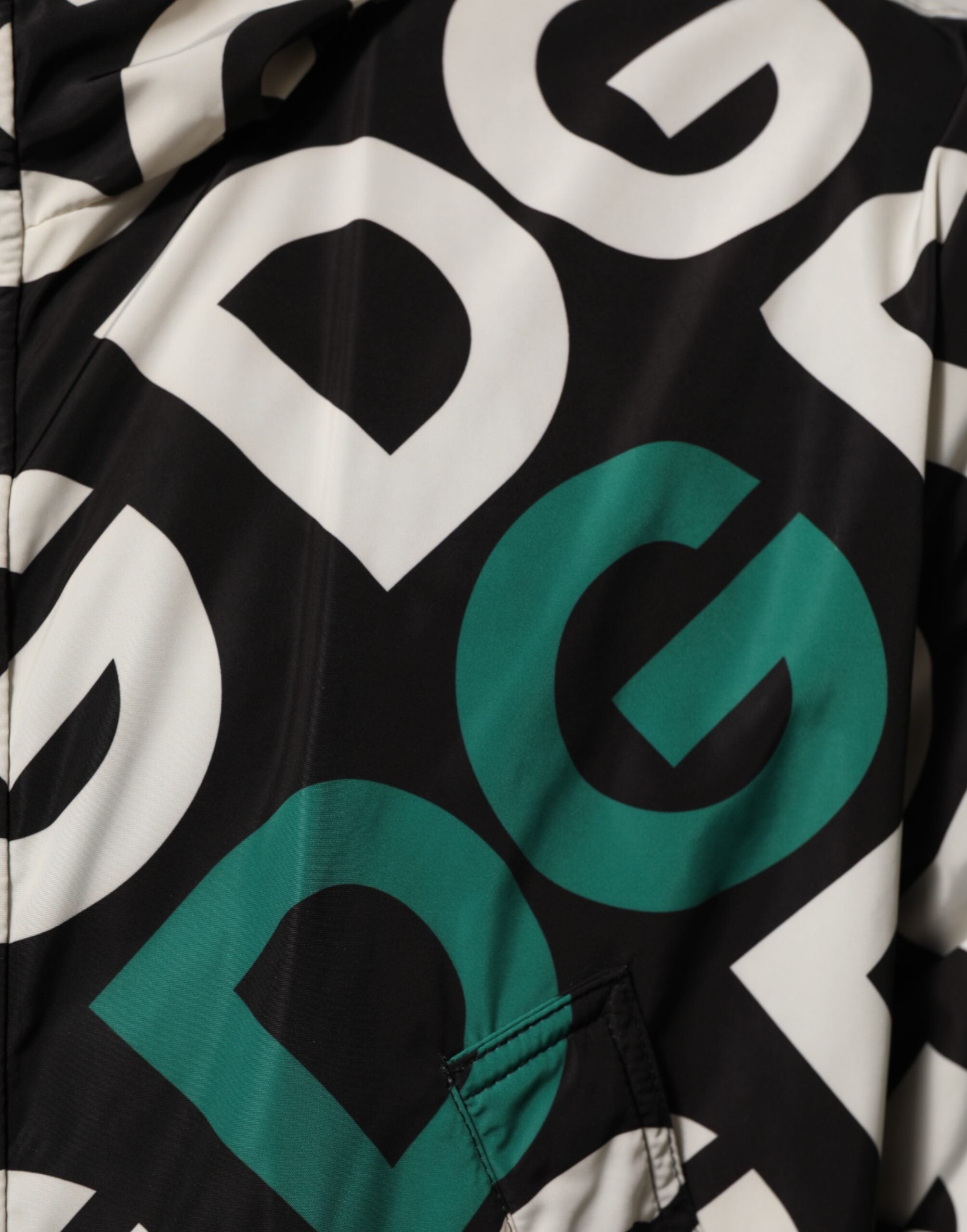 Black White Logo Print Hooded Coat Men Jacket - ventzia