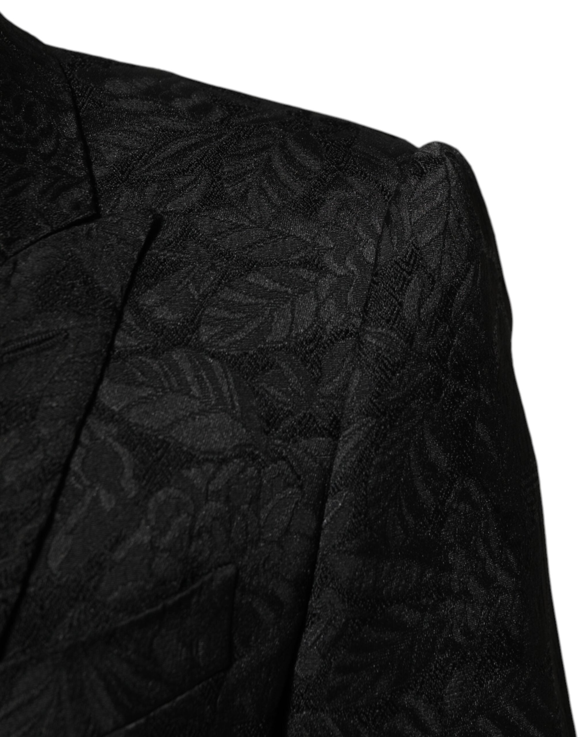Black 3 Piece Brocade Jacquard Suit MARTINI - ventzia
