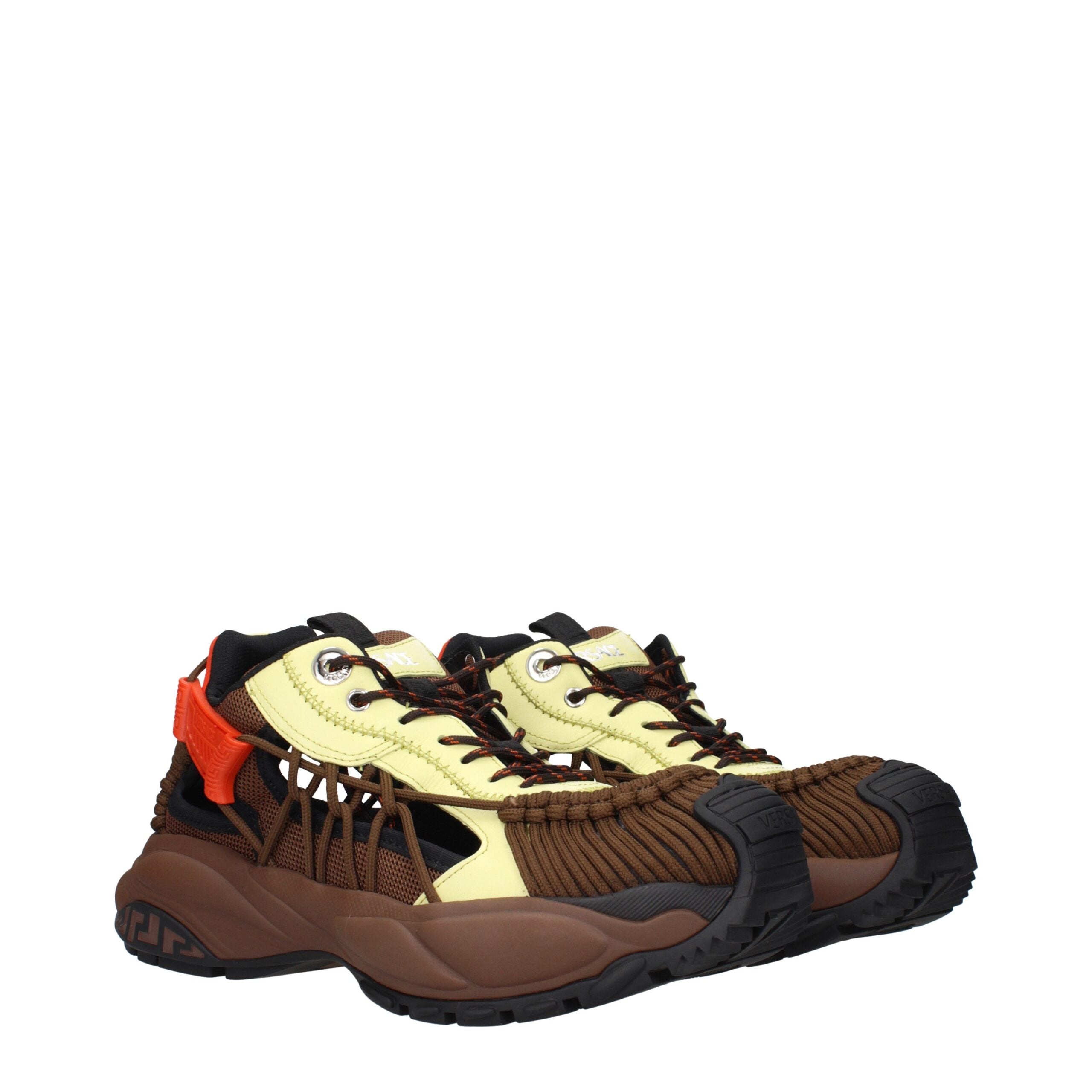 Brown Fabric Athletic Sneakers
