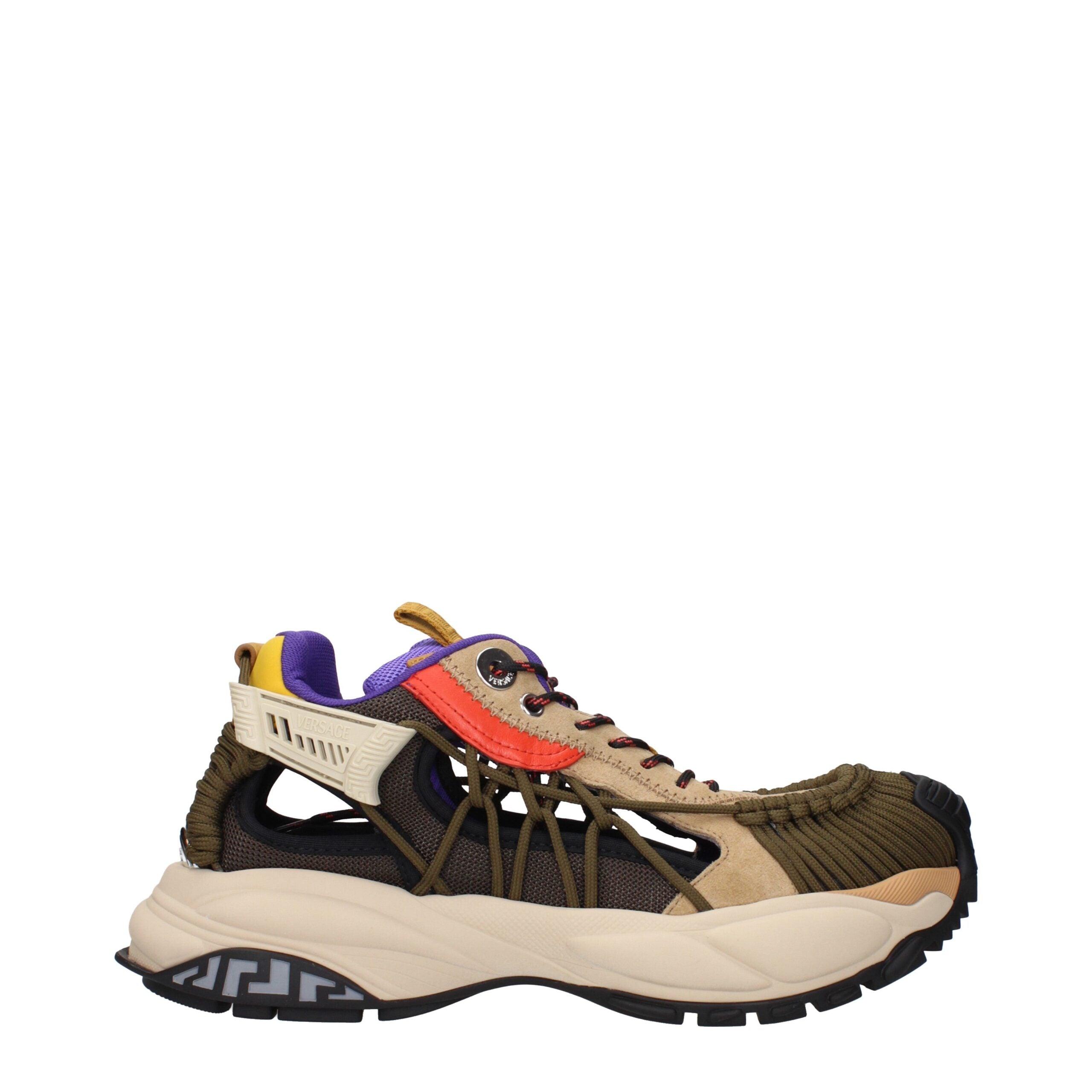Beige Leather Athletic Sneakers